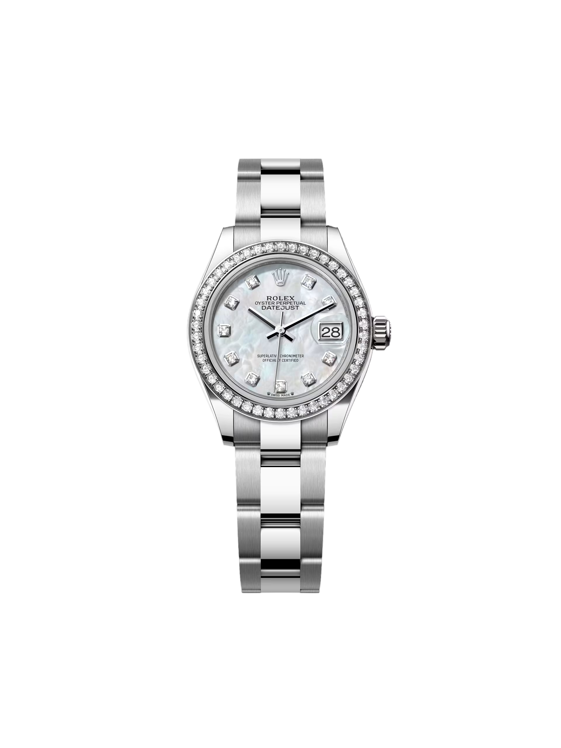 【Super Clone】RLX Lady-Datejust 28mm 279384RBR White Mother-of-Pearl Dial Oyster Bracelet