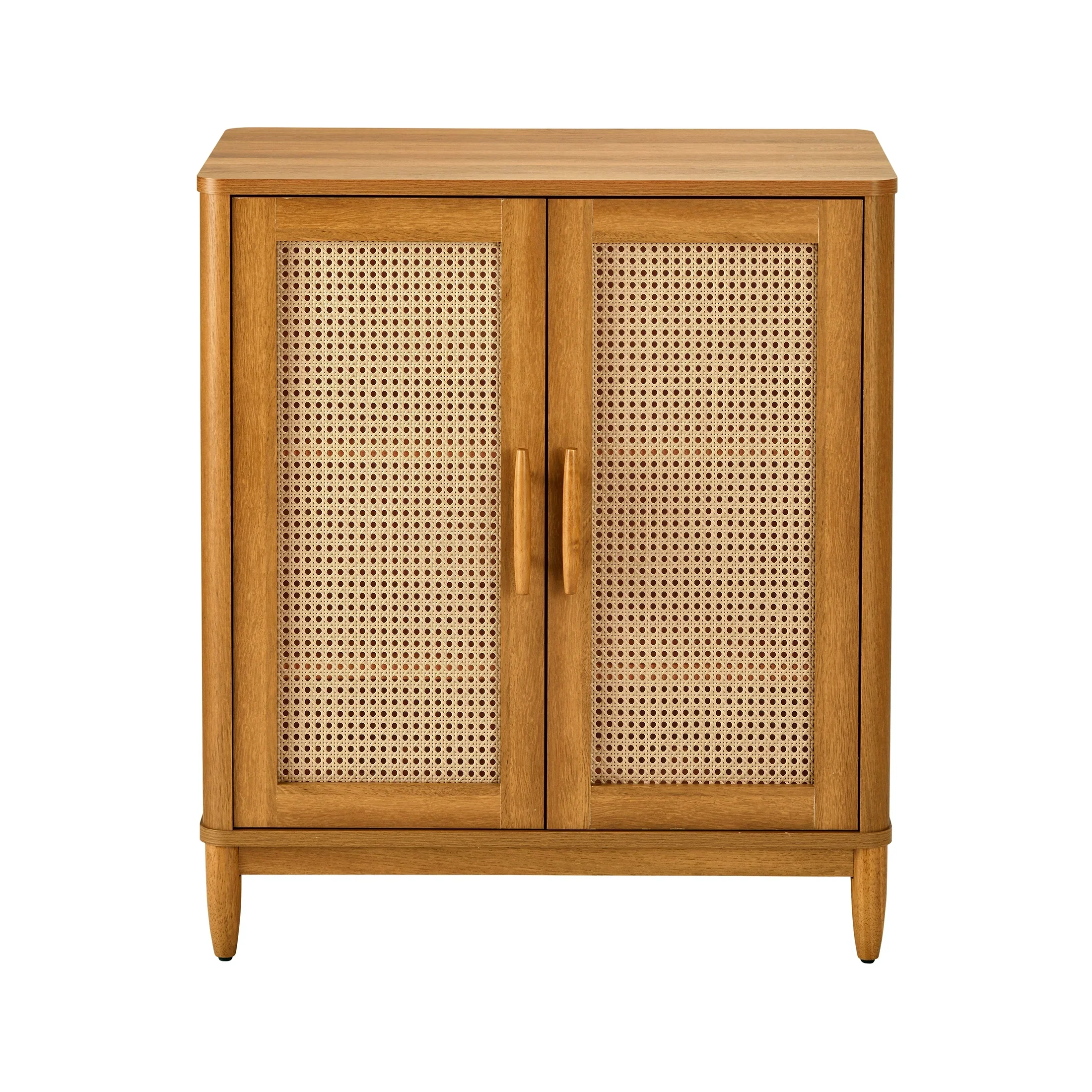 Better Homes & Gardens Springwood Caning Bar Cabinet, Light Honey Finish
