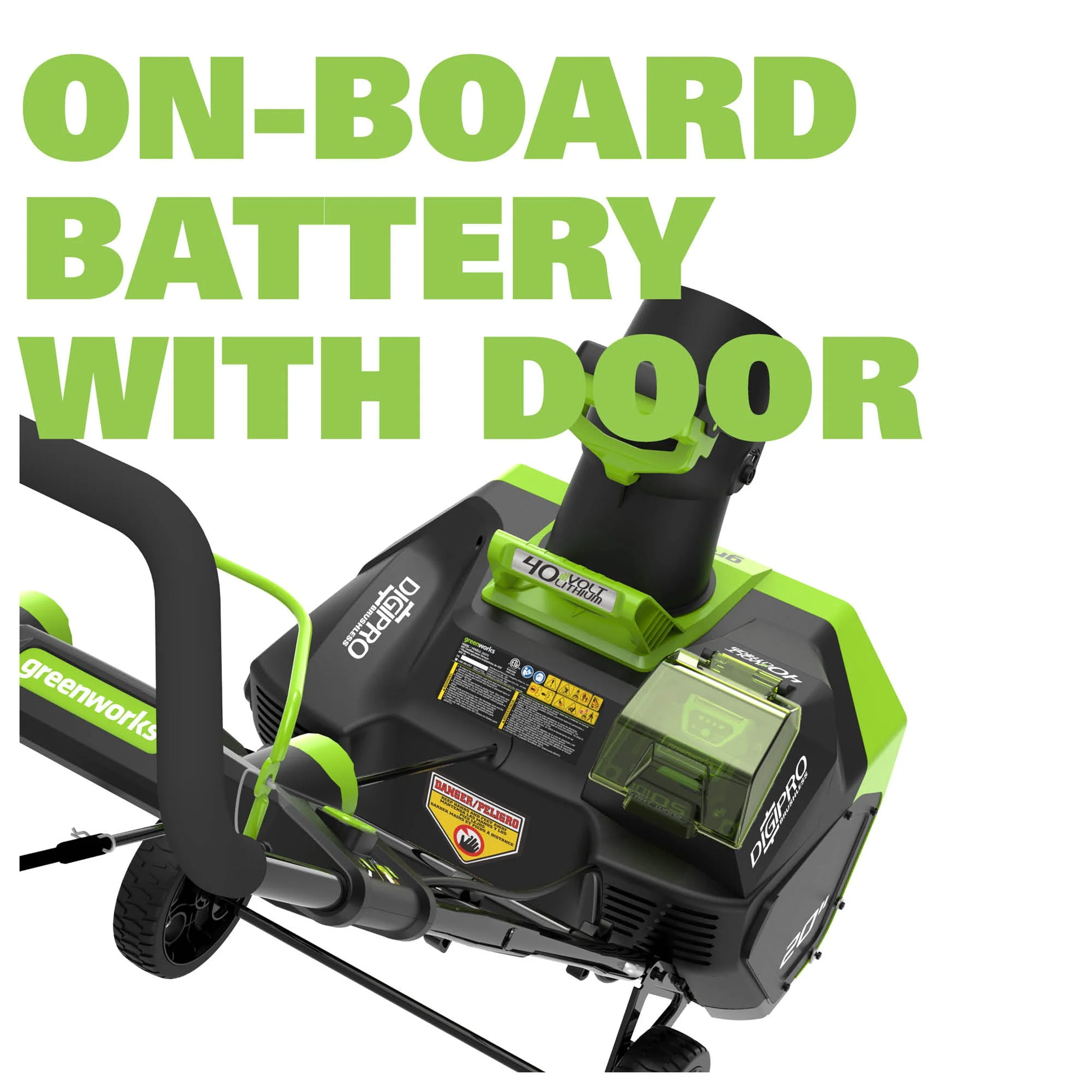 Greenworks 40V 20 inch Brushless Snow Thrower, Battery Not Included, 2601102 Image 8