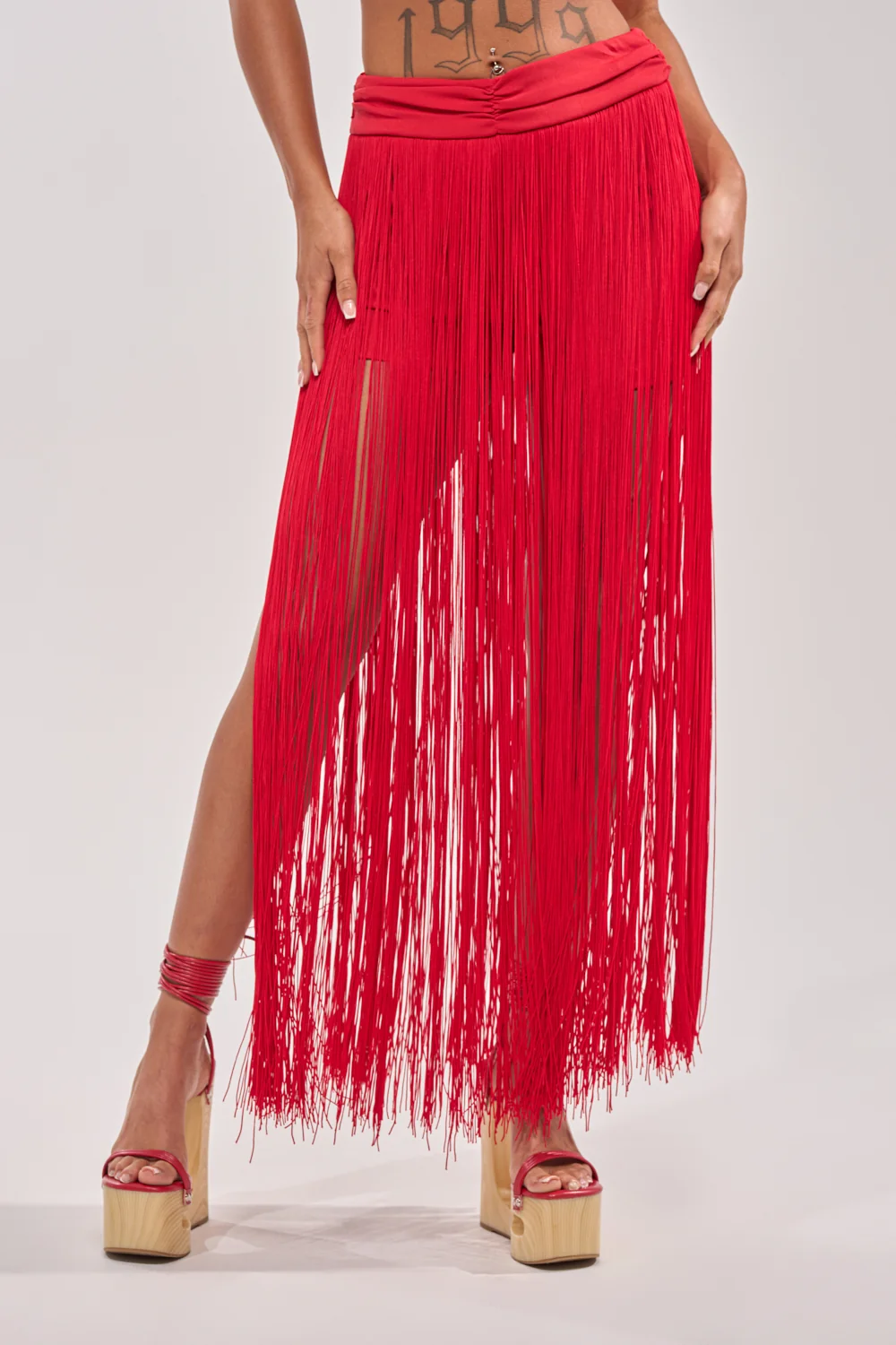 ON THE EDGE FRINGE SKIRT - Akira Store