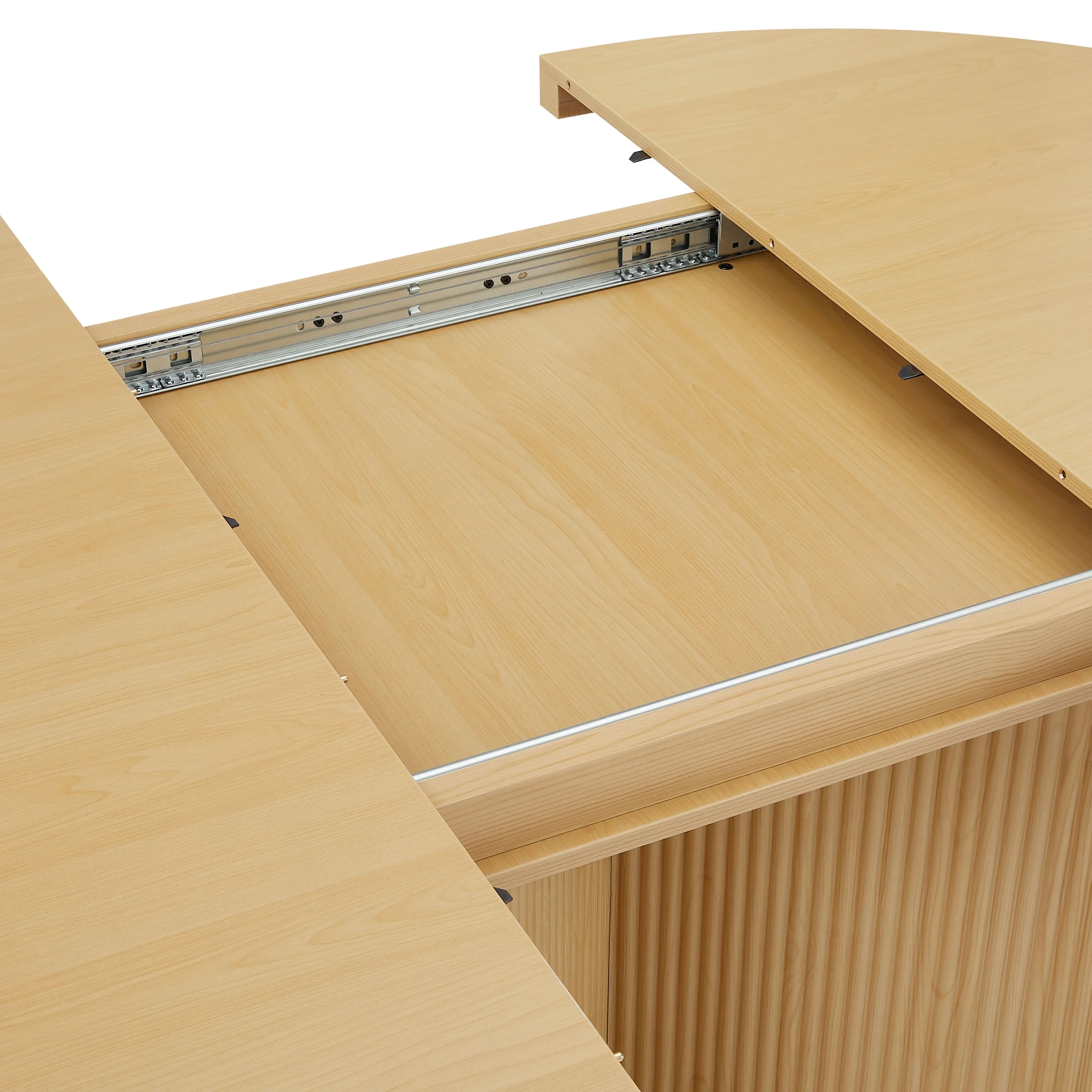 Better Homes & Gardens Lillian Fluted Round Expandable Dining Table for Kitchen, Natural Pine