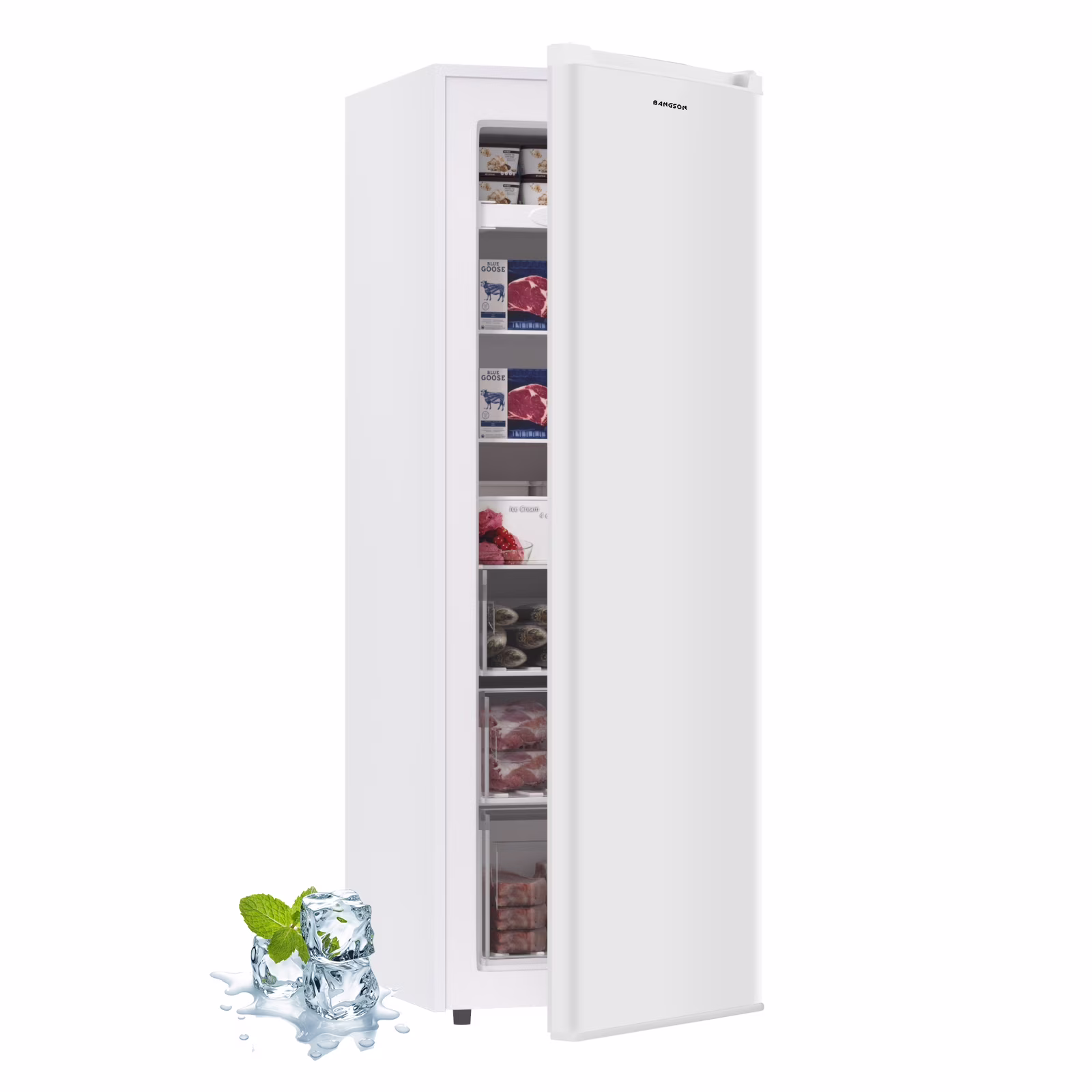 Upright Freezer, 7.0 Cu.ft Freestanding Freezer, Convertible Upright Freezer/Refrigerator, Single Door for Kitchen, Office, Apartment, Silver(silver) - Image 3
