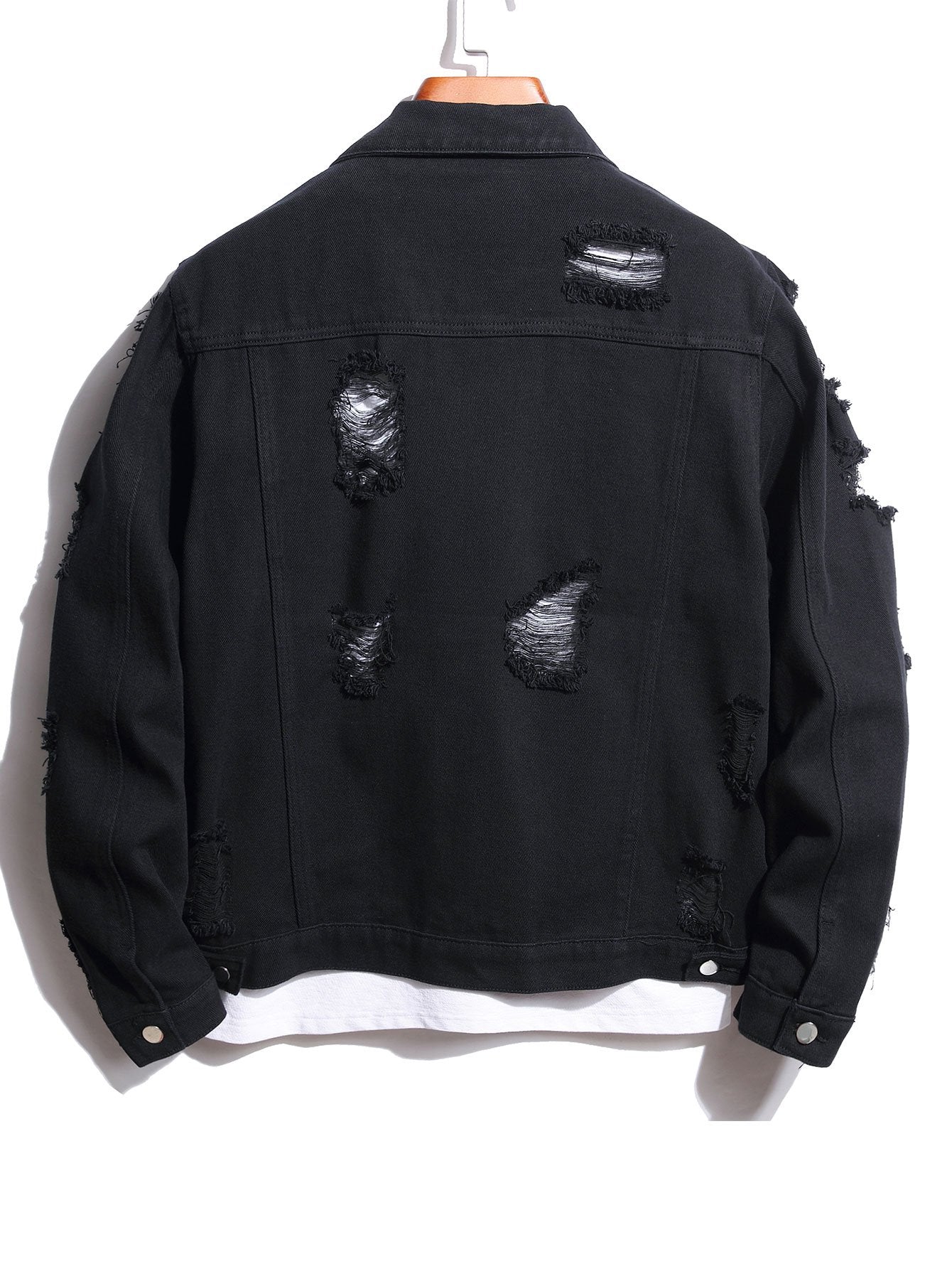 Veste en jean déchirée pour homme