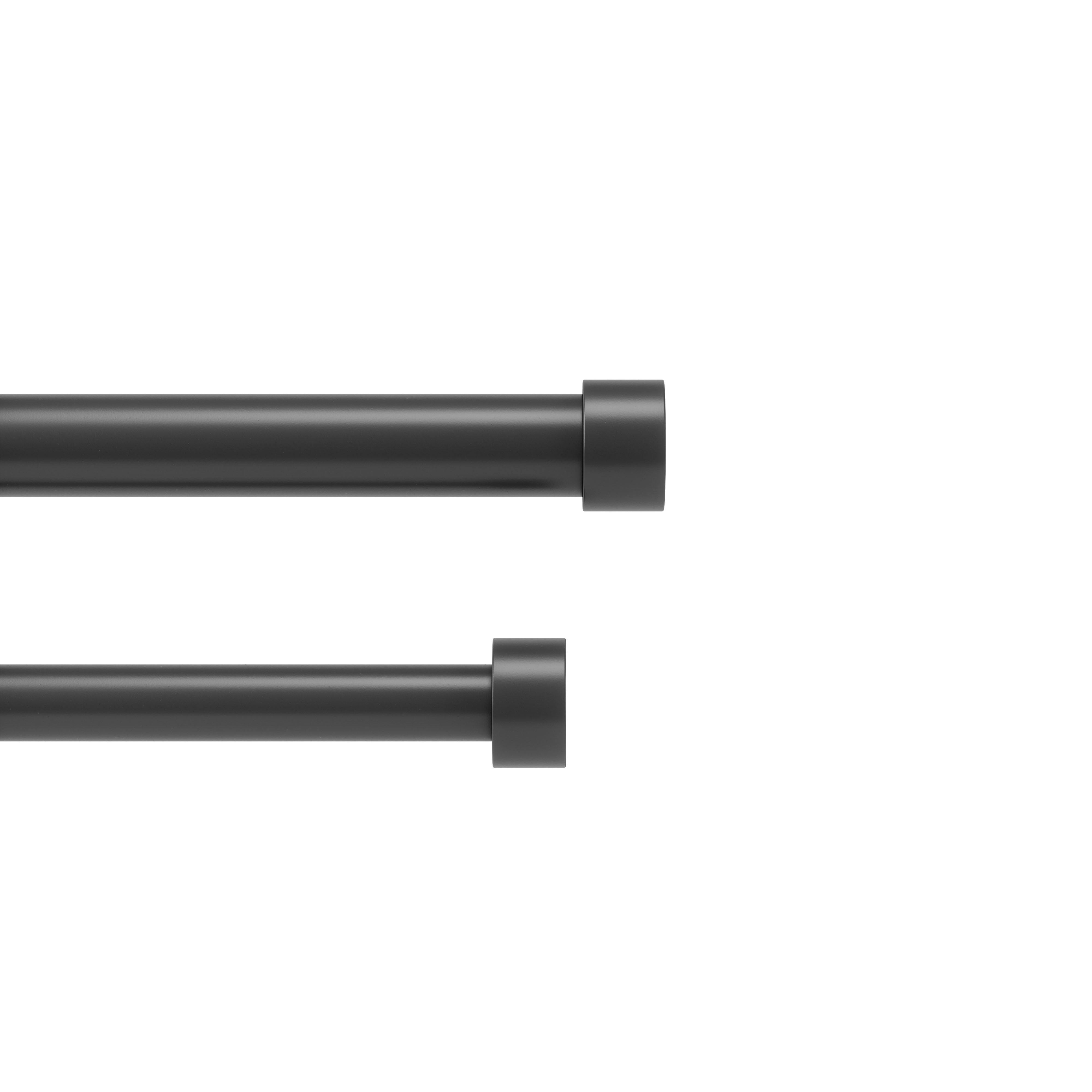 Umbra Cappa Double Curtain Rod - Black - 66-120