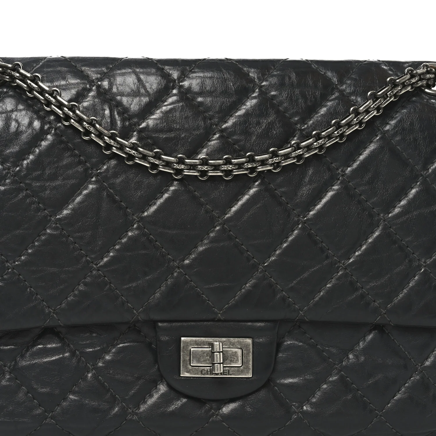 Aged Calfskin Quilted 2.55 Reissue 226 Flap Grey