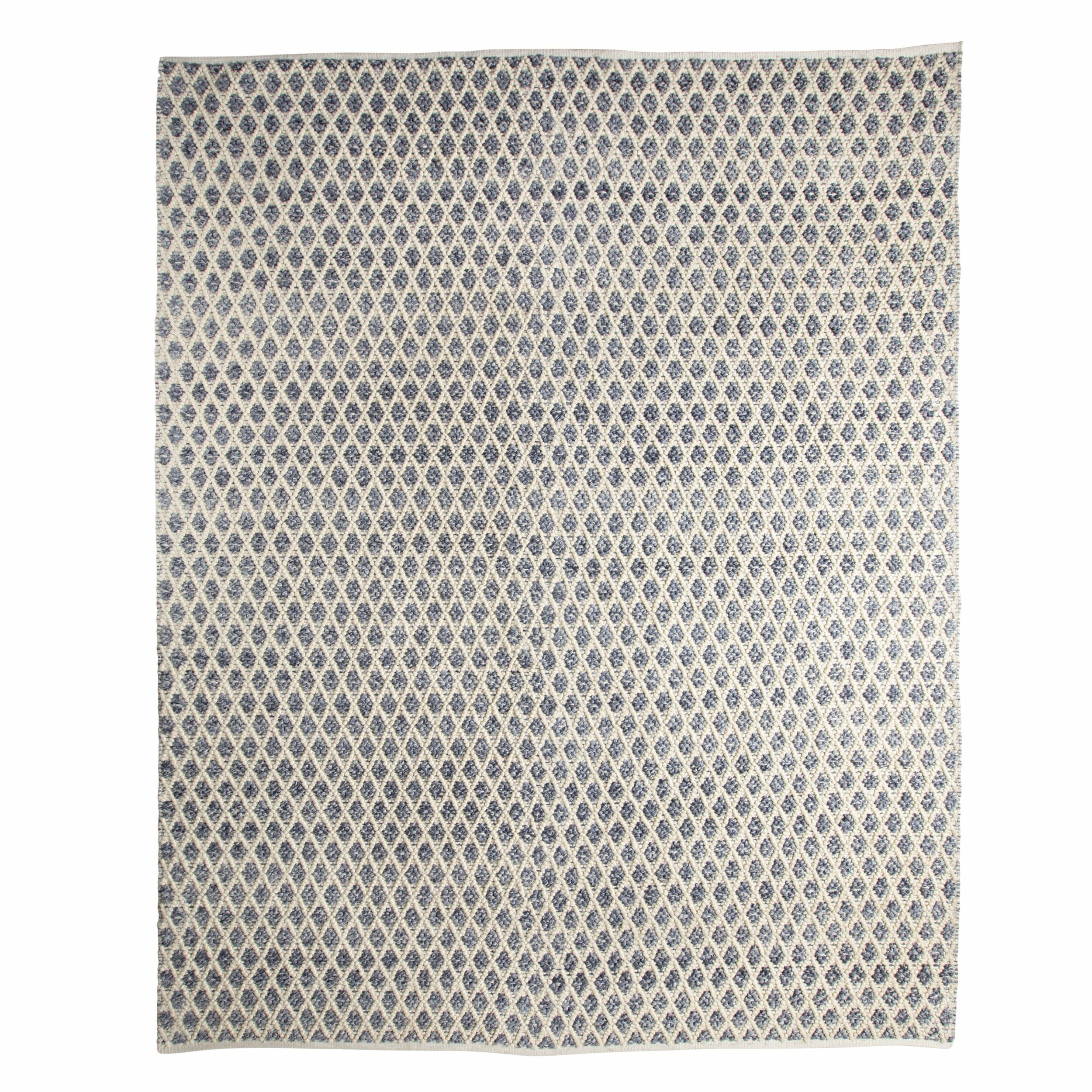 Kira Diamond Handwoven Blue & Cream Rug 300x240cm