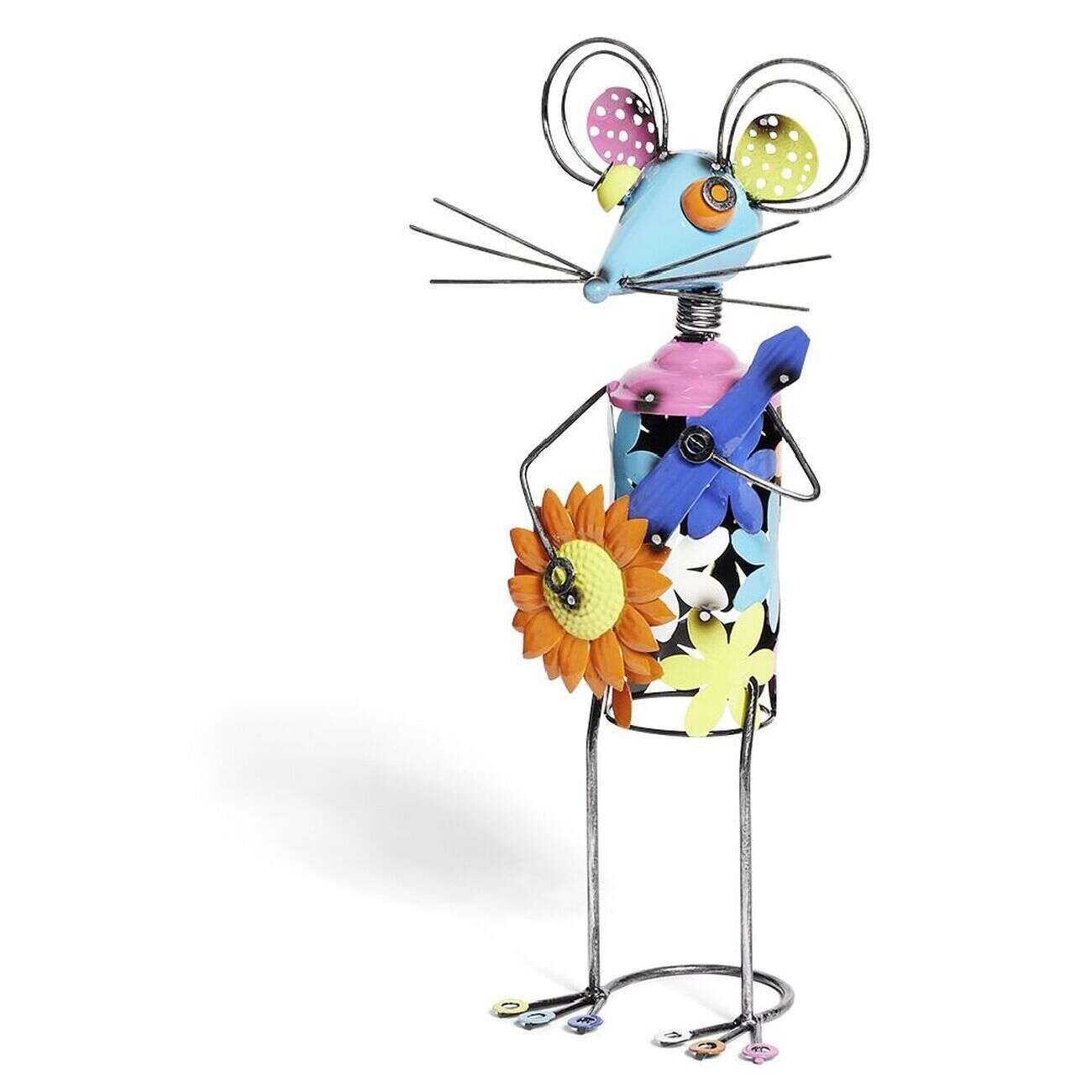 Souris décoration de jardin en métal multicolore H45,5cm