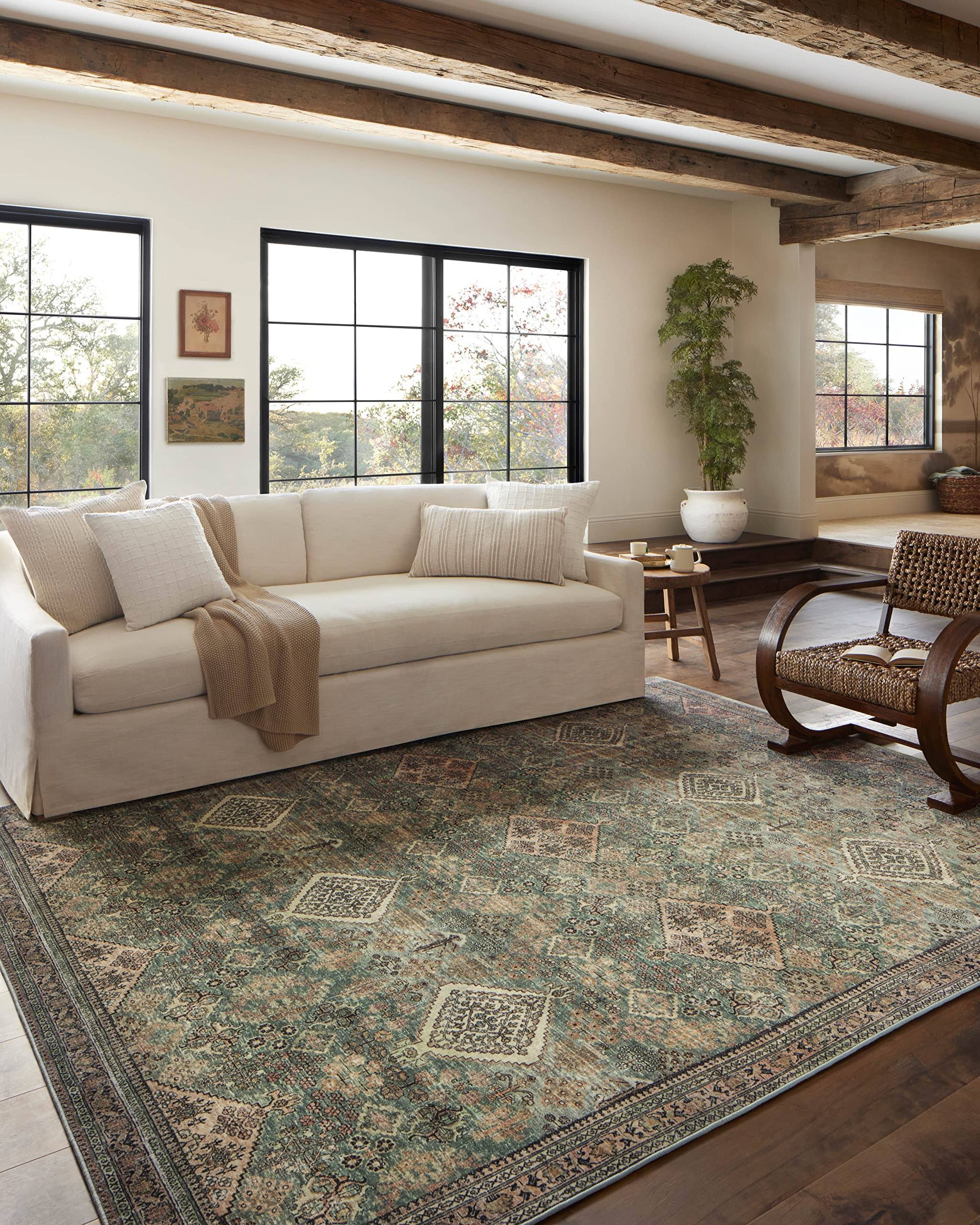 Magnolia Home by Joanna Gaines x Loloi Sinclair Machine Washable Turquoise / Multi Area Rug Rug Size: Rectangle 2'3