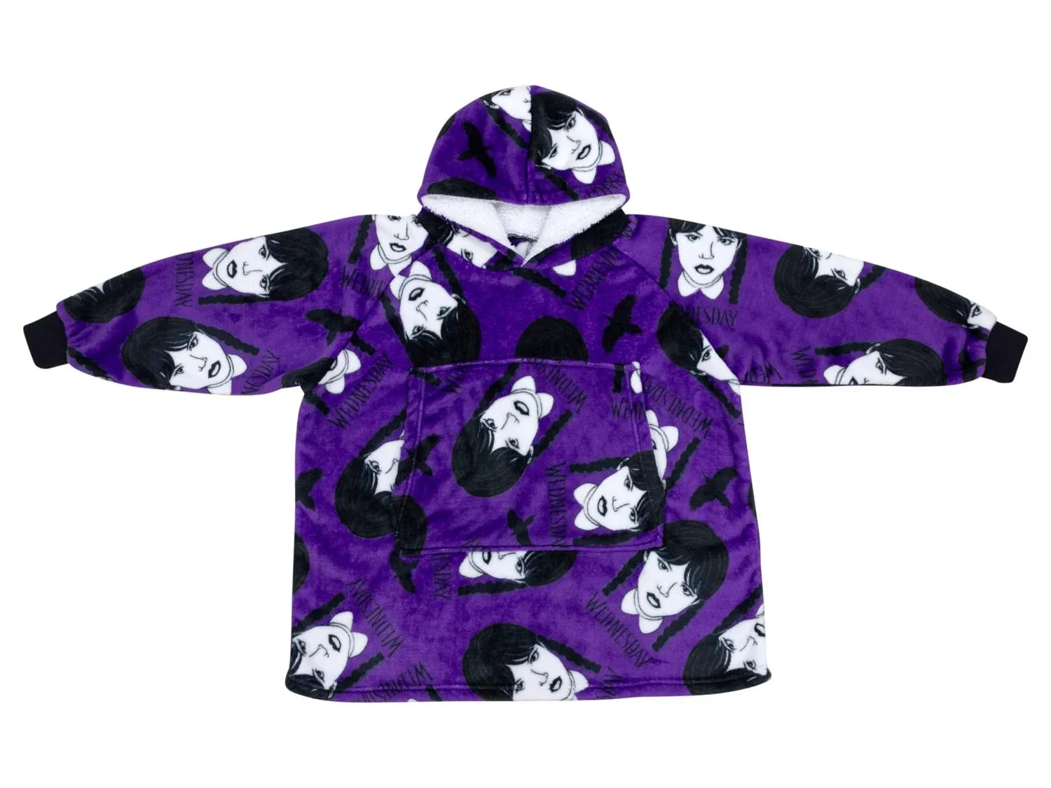 Couverture polaire  capuche pour enfant, Wednesday