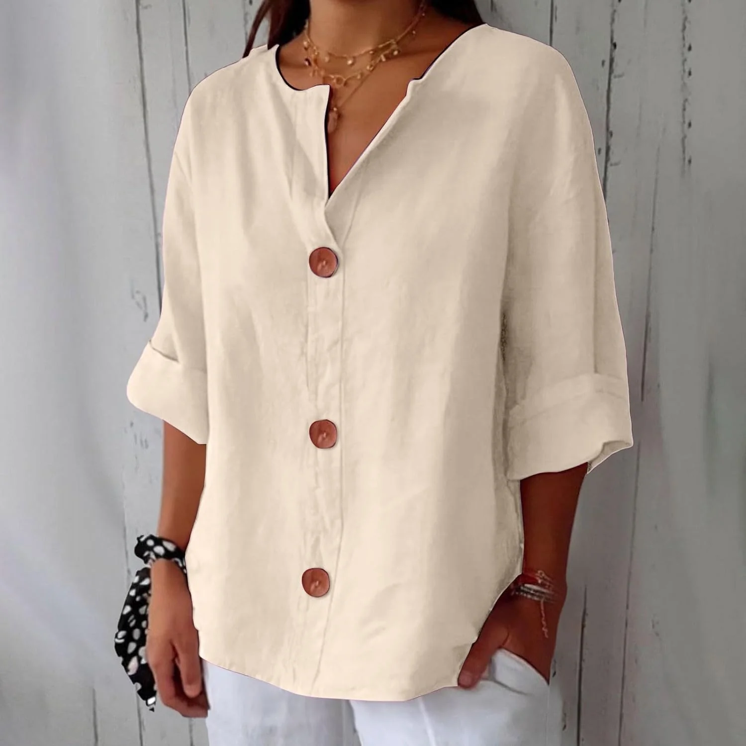 Clara - Blouse en Lin Décontractée