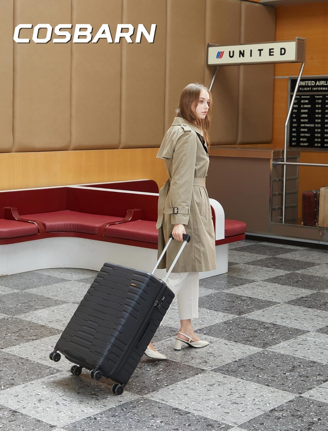 Ensemble de 5 valises à roulettes, valise rigide en ABS avec roulettes multidirectionnelles