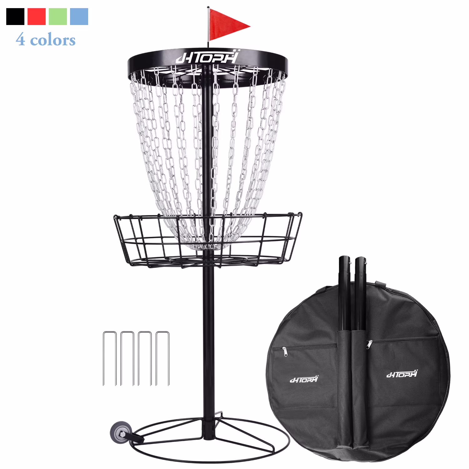 Classic Pro 24-Chain Portable Disc Golf Practice Basket-Choose Your Color