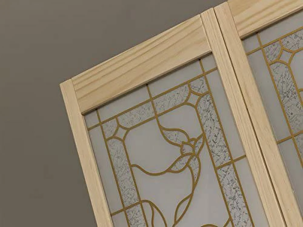 Pinecroft Tuscany Decorative Glass/Raised Panel Interior Bifold Solid Pine Wood Door, 24" x 80", Unfinished Pine 24x80 Inch(24/80.5) - Image 2