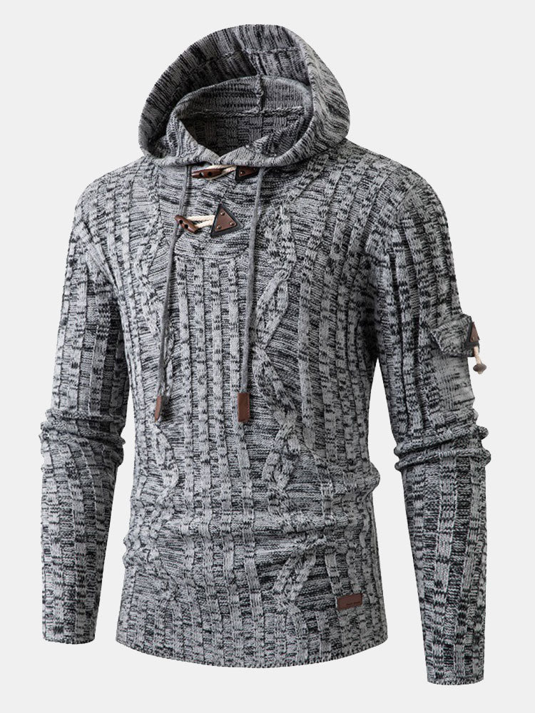 Pull à capuche à boutons en corne