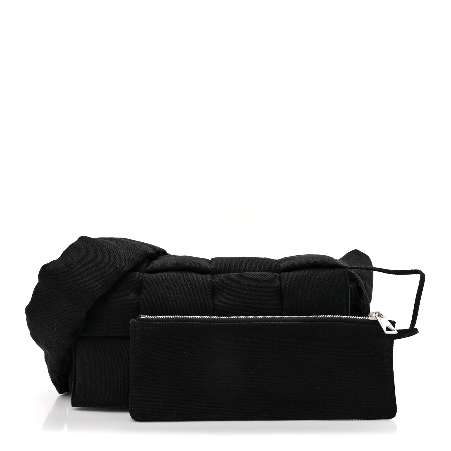 Denim Maxi Intrecciato Padded Tech Cassette Bag Black