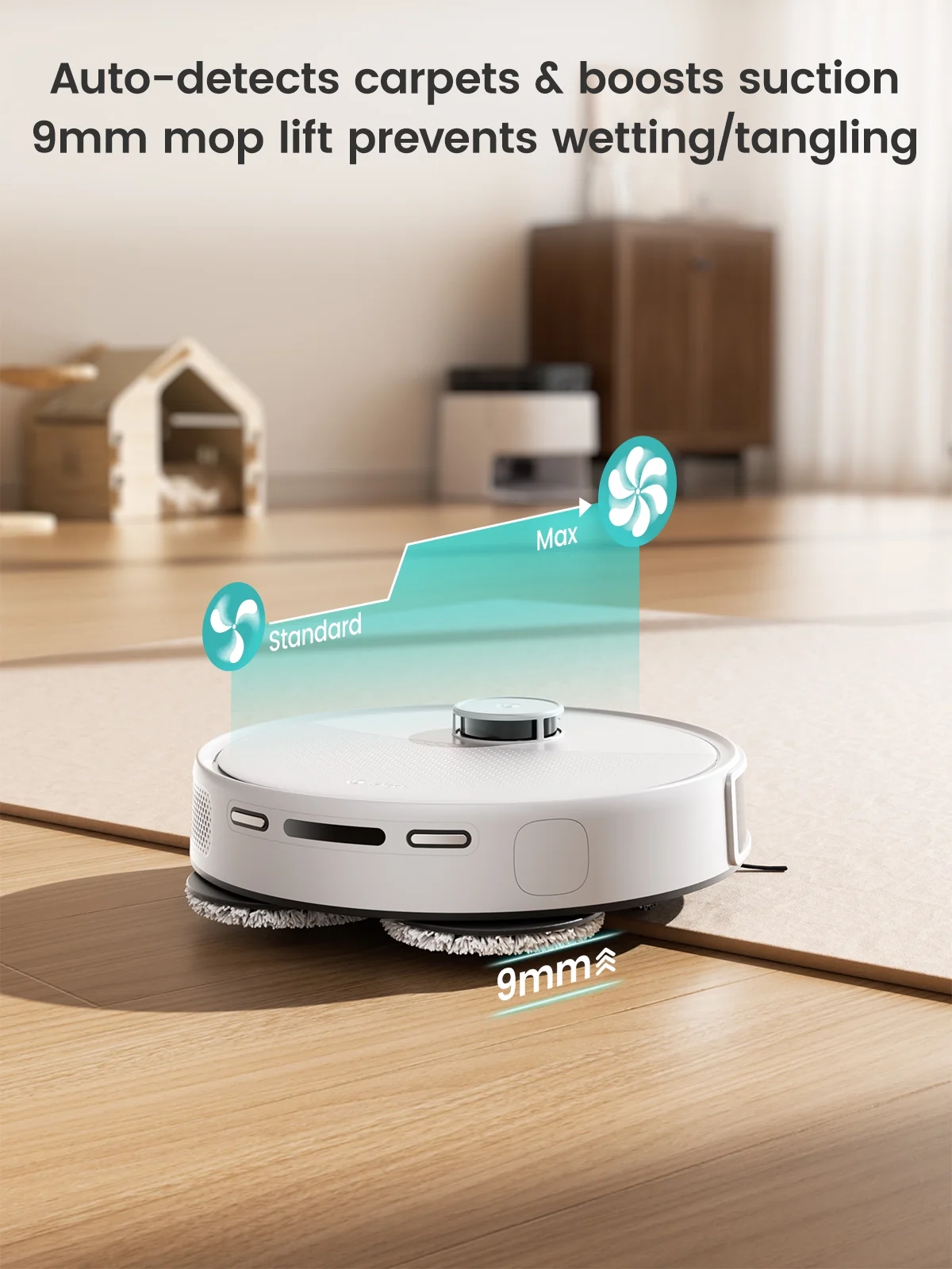 M3L Robot Vacuum and Mop, 12000Pa Suction, All-in-One Base Station, Anti-Tangle Brushes Dual Spinning Mop, Self-Emptying Refilling, LIDAR Navigation(M3L) - Image 9