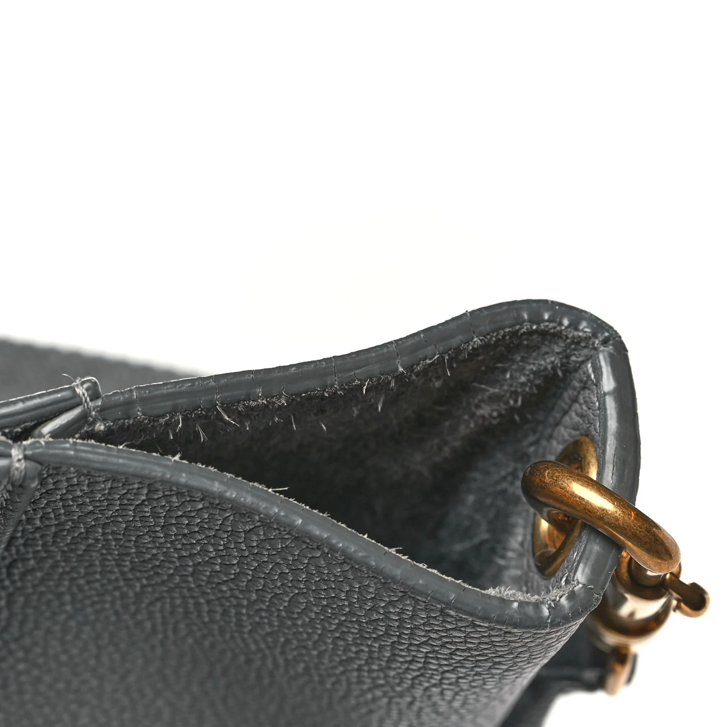 Soft Grained Calfskin Sangle Bucket Bag Grey
