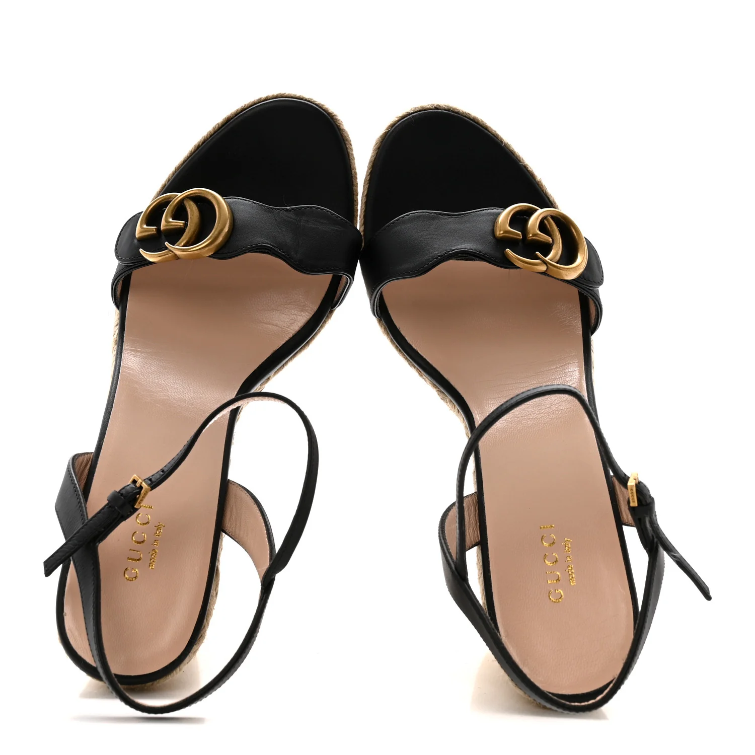 Nappa Matelasse GG Marmont Slingback Platform 45/130mm Espadrille Wedges 40 Black