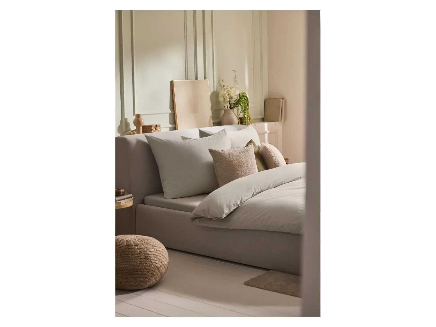 LIVARNO Parure de lit en coton et lin, 260 x 240 cm