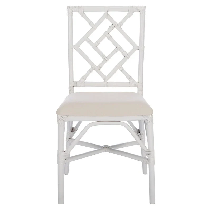 Set of 2 SAFAVIEH Maye Rattan Accent Chairs with Cushions - Dimensions: 18.5" W x 20.9" L x 35.8" H