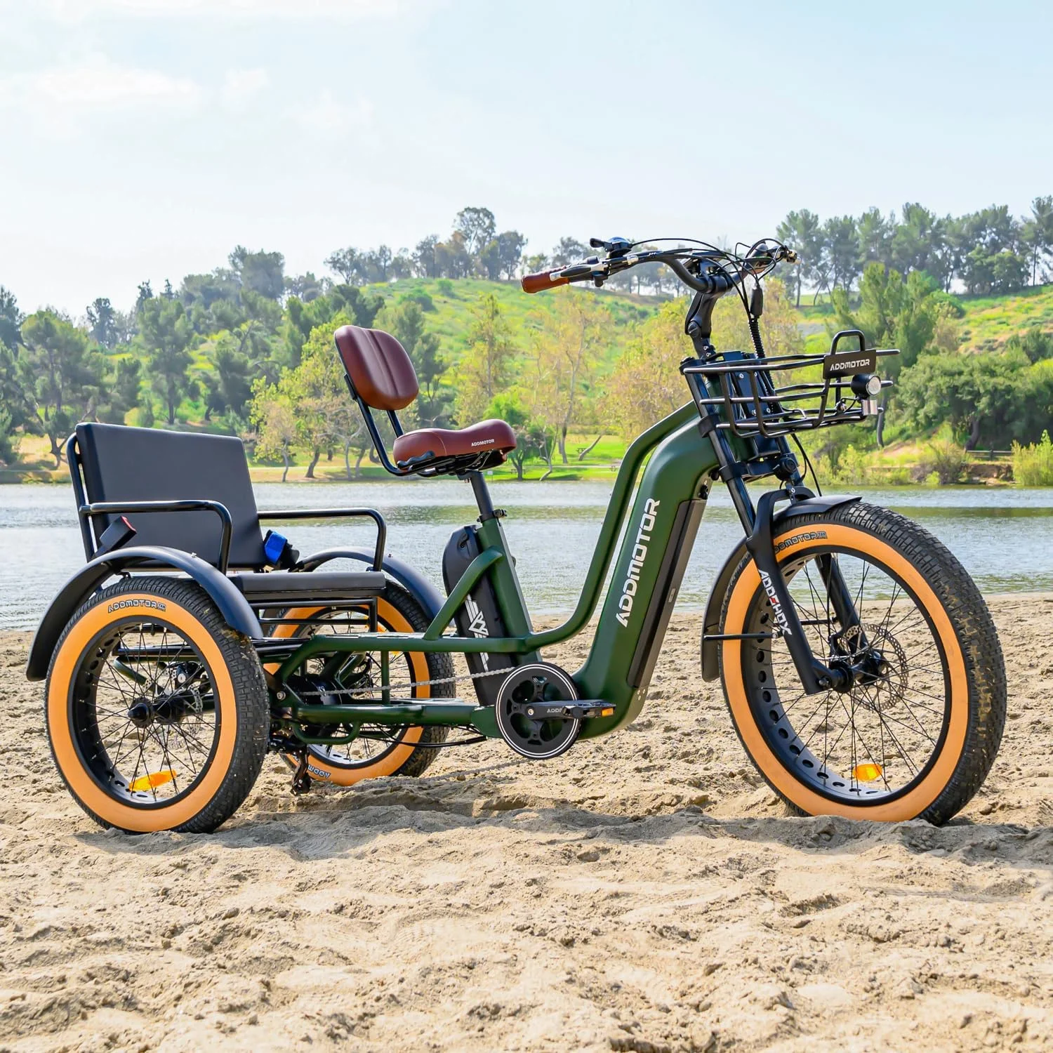 GREATTAN L Electric Trike for Adults, 750W Rear Motor Electric Trike with Passenger Seat, 65/130Mi 20/40AH 48V, Dual-Battery System 2 Seater Electric Tricycle, Parking Brake, Differential(Blue/Single battery) - Image 10