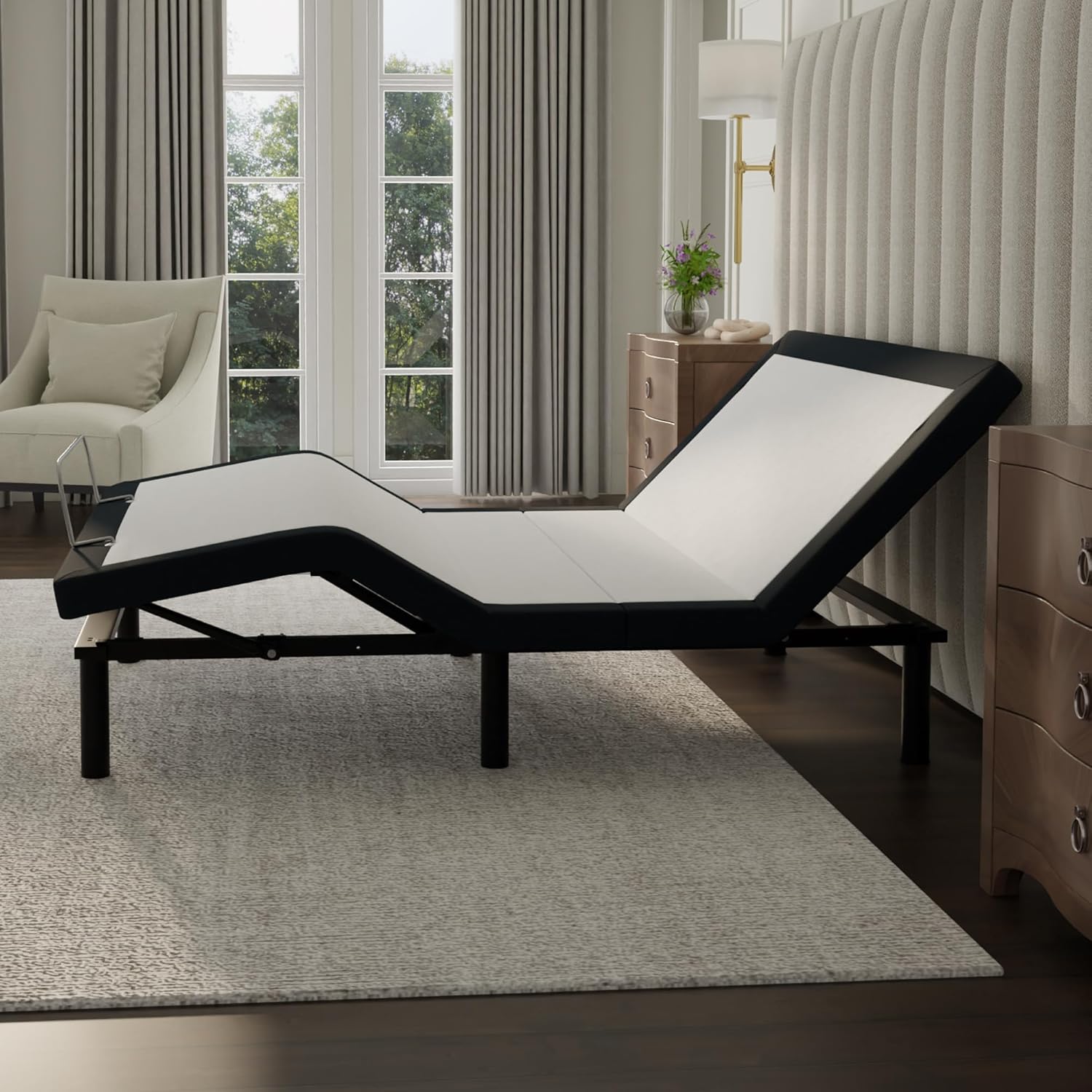 Blissful Nights e4 King Adjustable Bed Frame with Massage, Anti-Snore, Zero Gravity, USB Charging, Under Bed Lights, Wireless Remote Head and Foot Incline