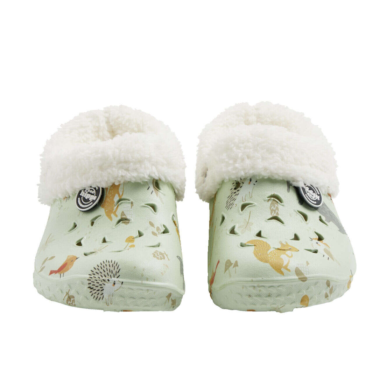 Sabots Hipps enfant fourrés vert pâle motifs animaux 26/27