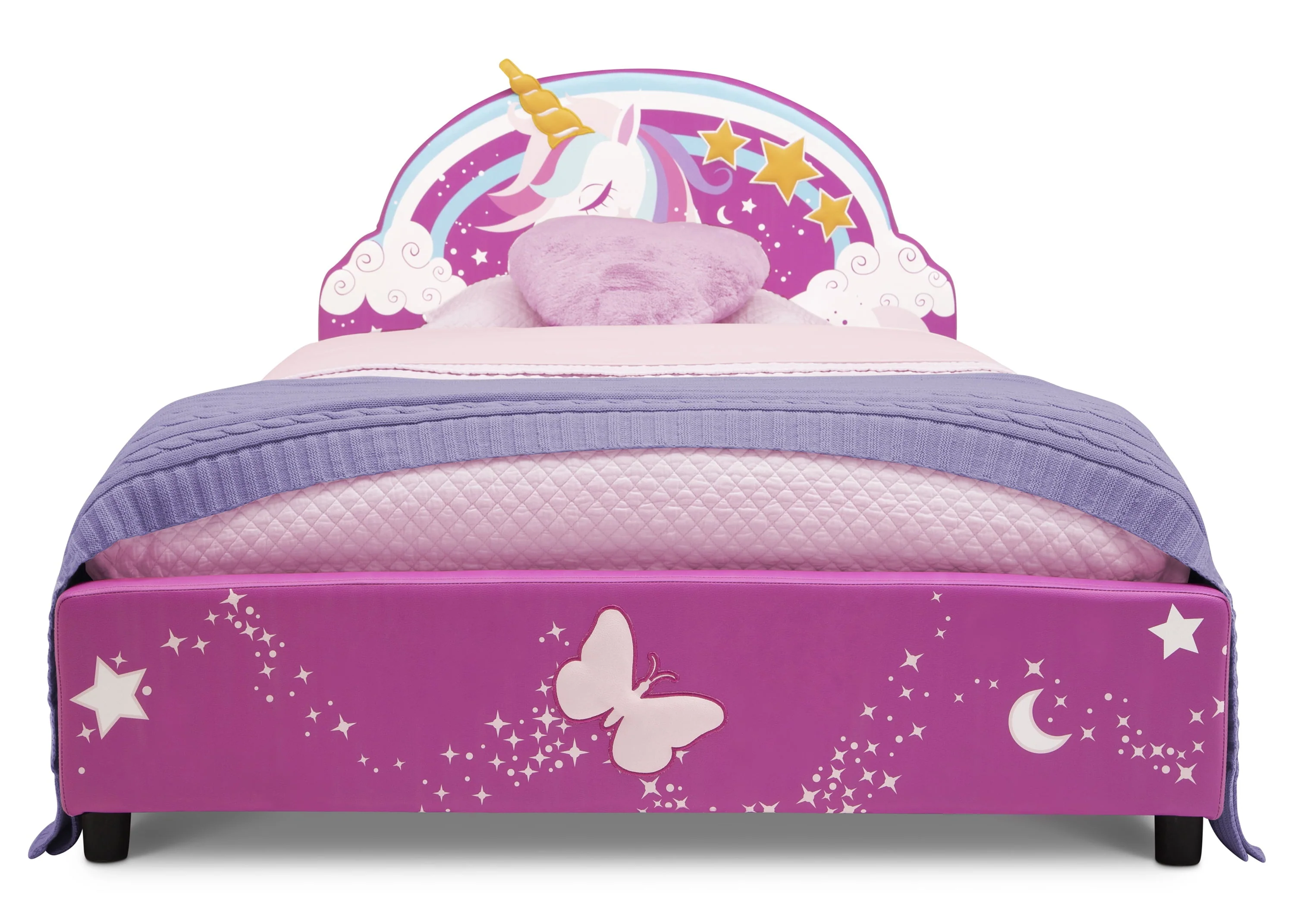 Delta Children Unicorn Upholstered Twin Bed, Pink(Unicorn)