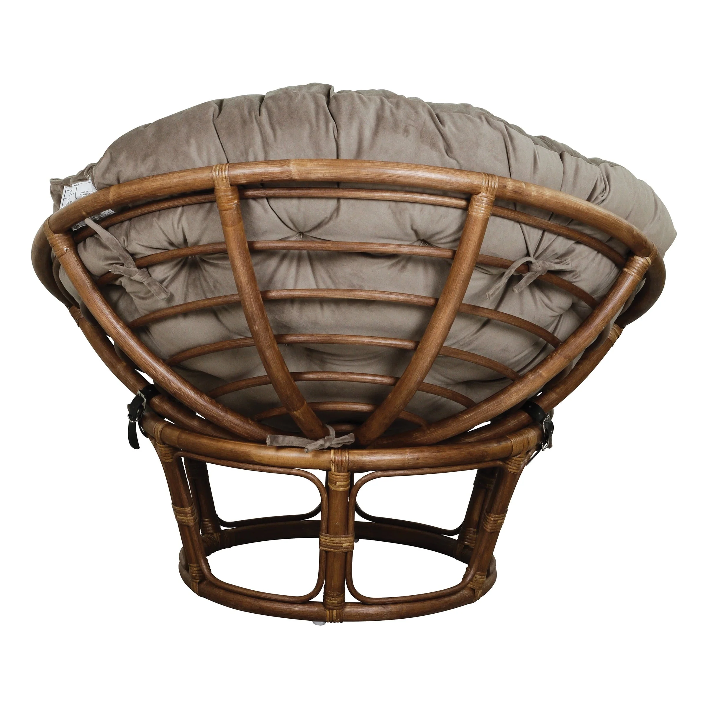 OSP Home Furnishings Specialty Seating Series Papasan Chair, Brown Rattan Frame with Green Round Pillow Cushion(Green) Image 3