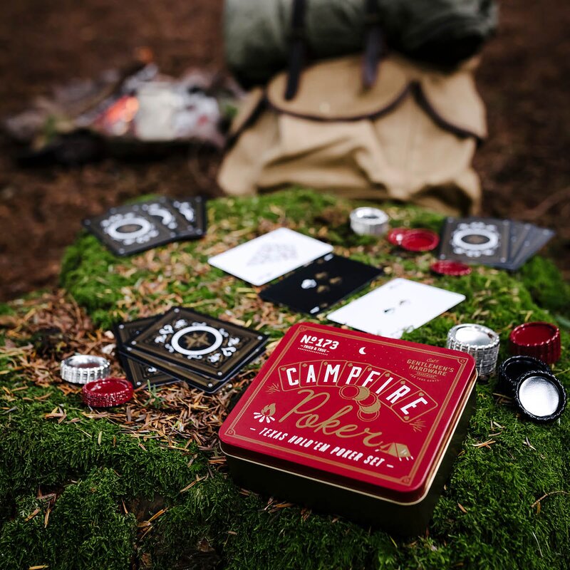 Campfire pokersett i etui rød