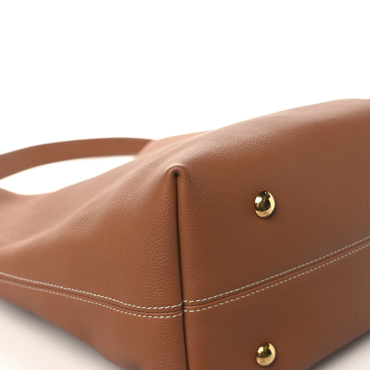 Grained Calfskin Low Key Hobo MM Cognac