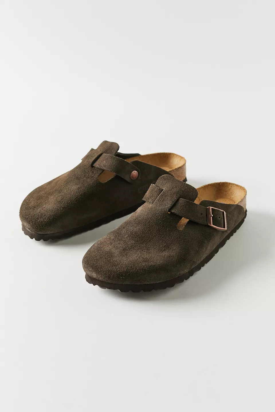 Birkenstock Women's Boston Soft Footbed Suede Clogs - Mocha