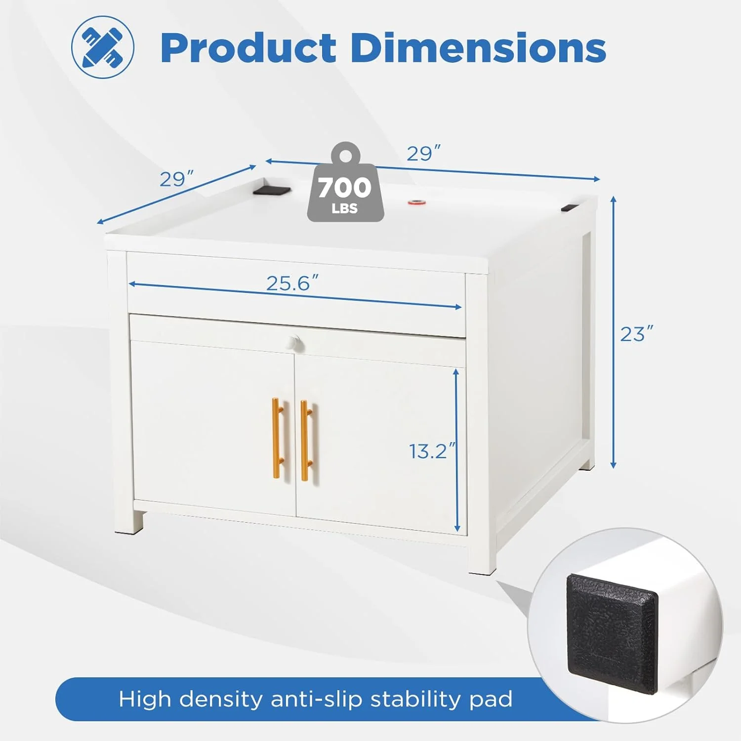 AECOJOY Laundry Pedestal, 700 LBS Capacity Washer Dryer Pedestal, 29″L*29″W*23″ H Washer and Dryer Stand (White)