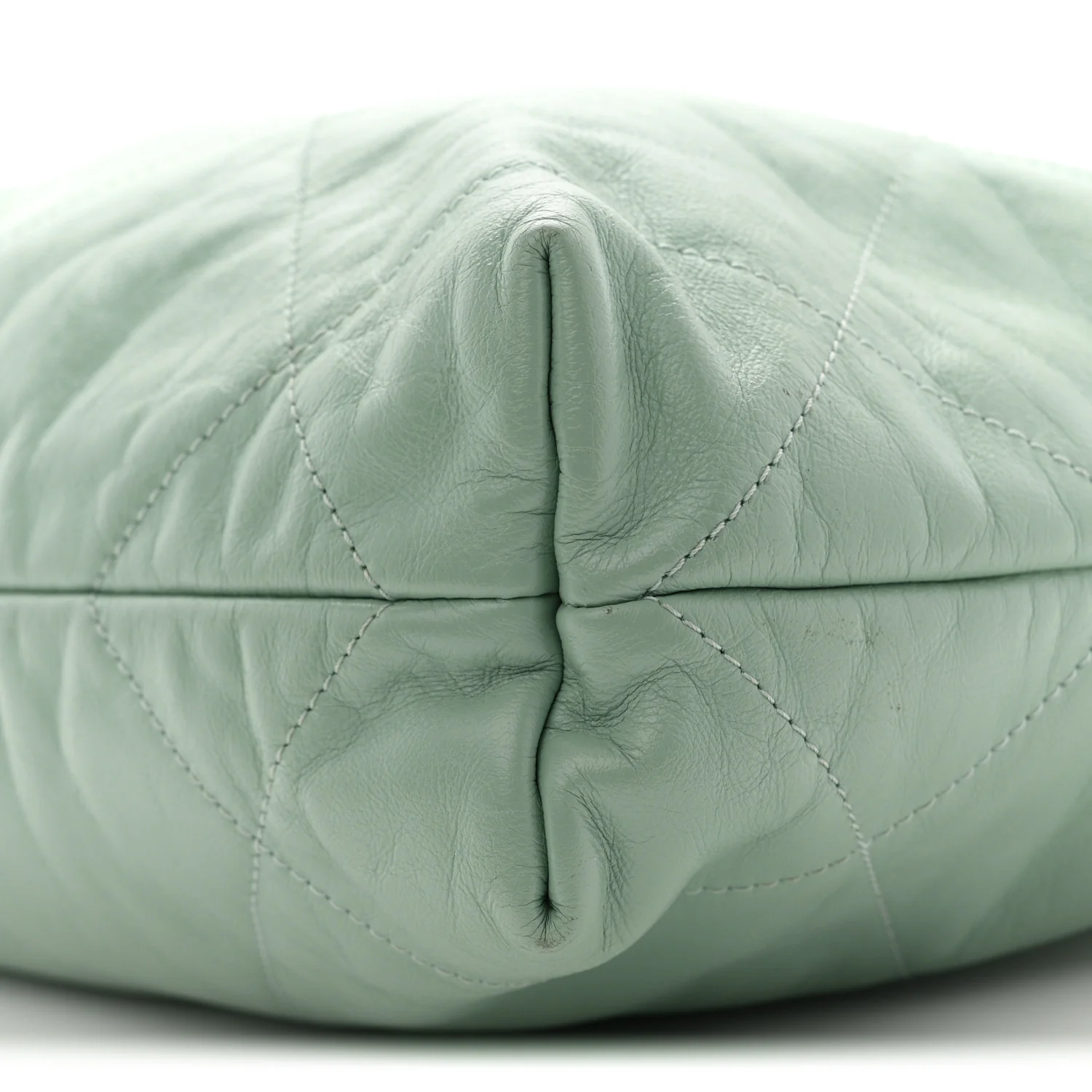 Shiny Calfskin Quilted Small Chanel 22 Light Green