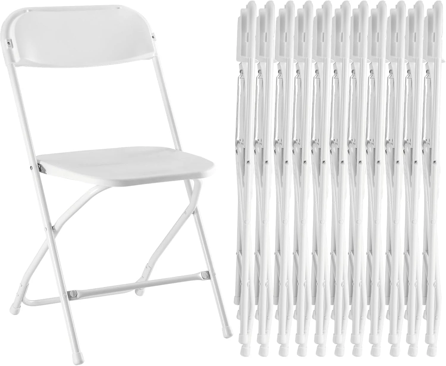 Lot de 12 chaises pliantes Sweetcrispy, chaises pliantes rembourrées en cuir, chaises pliantes robustes en métal