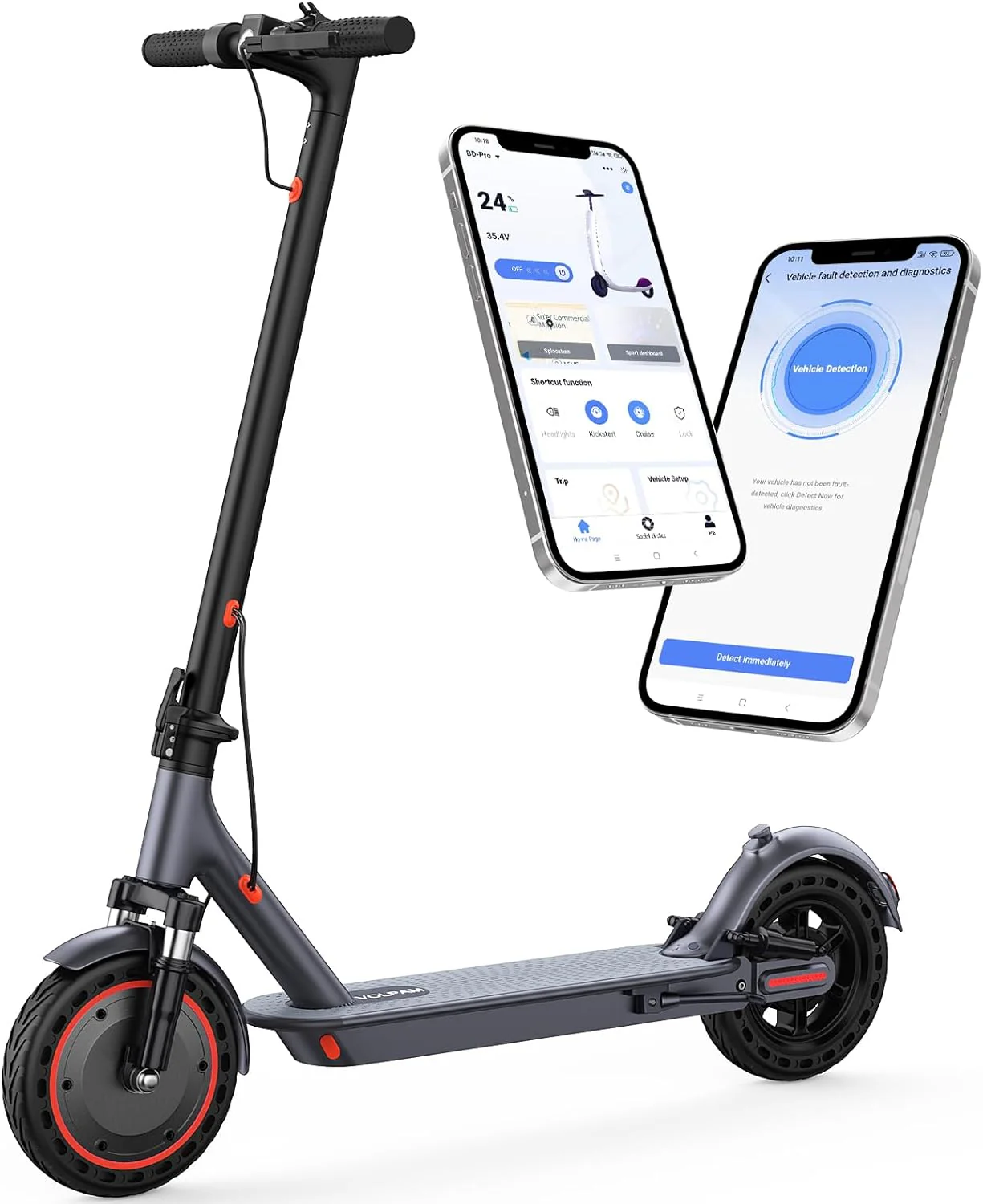 Trottinette électrique, moteur puissant de 350 W/500 W, pneus pleins de 8,5