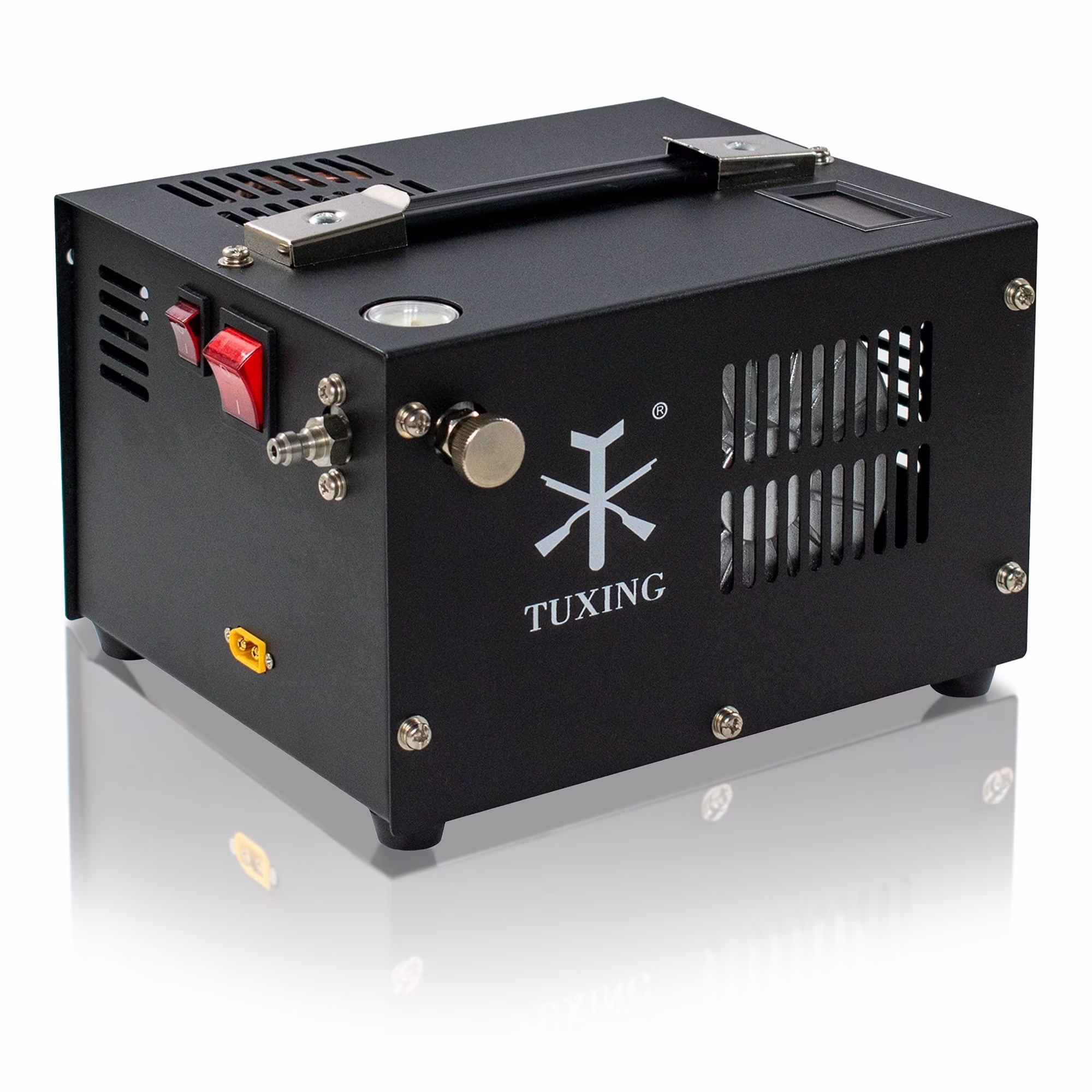 TUXING 4500Psi PCP Air Compressor w/ Built-in Transformer, One-Button Start for PCP Rifles, Paintball Guns, Diving Tanks