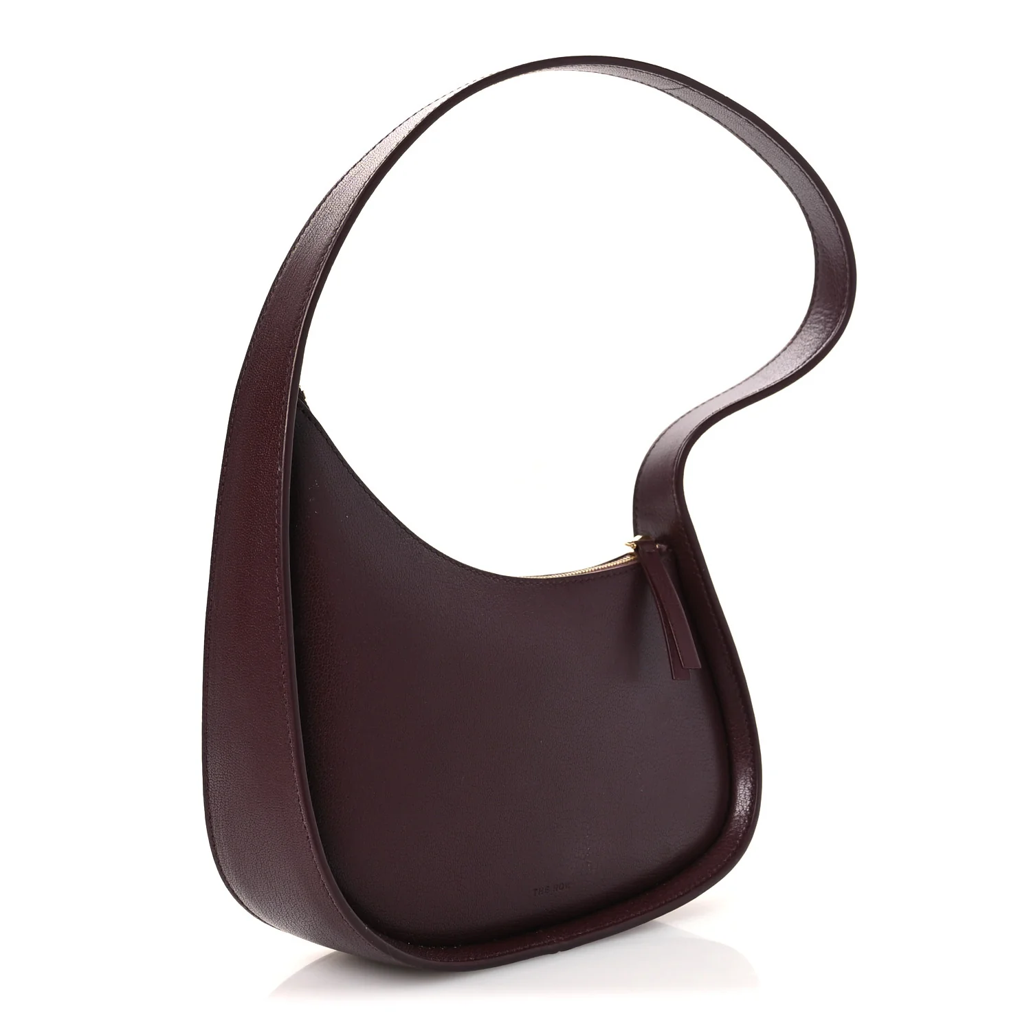 Grained Calfskin Half Moon Shoulder Bag Raisin