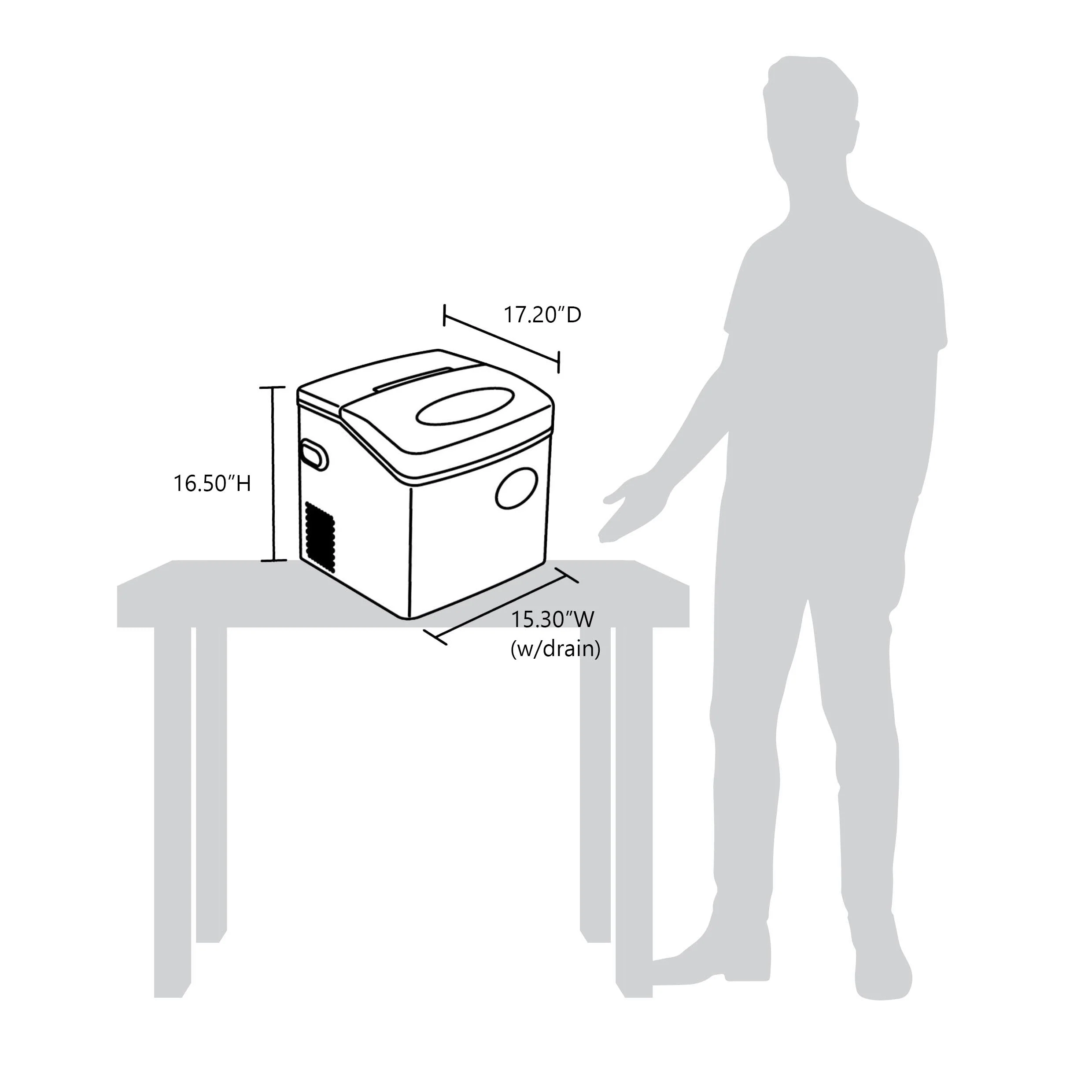 Newair Countertop Ice Maker. Bullet Ice, 50 lbs/day - Red