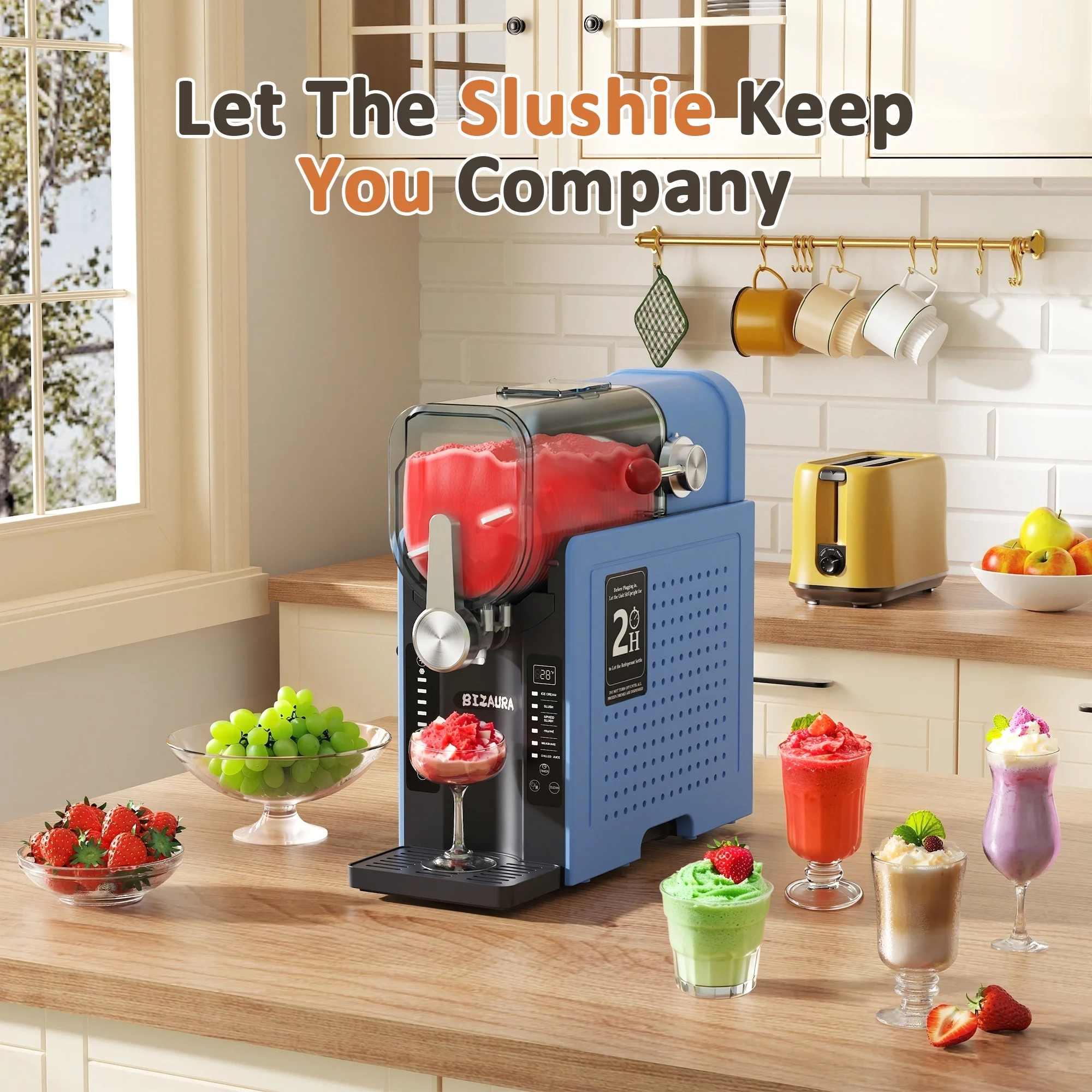 Slushie Machine, Slushy Machine for Home No Ice Need, Professional Frozen Drink Maker, 6 Presets for Milkshakes, Frapp��s, Slush, Ice Cream(Gray) - Image 10