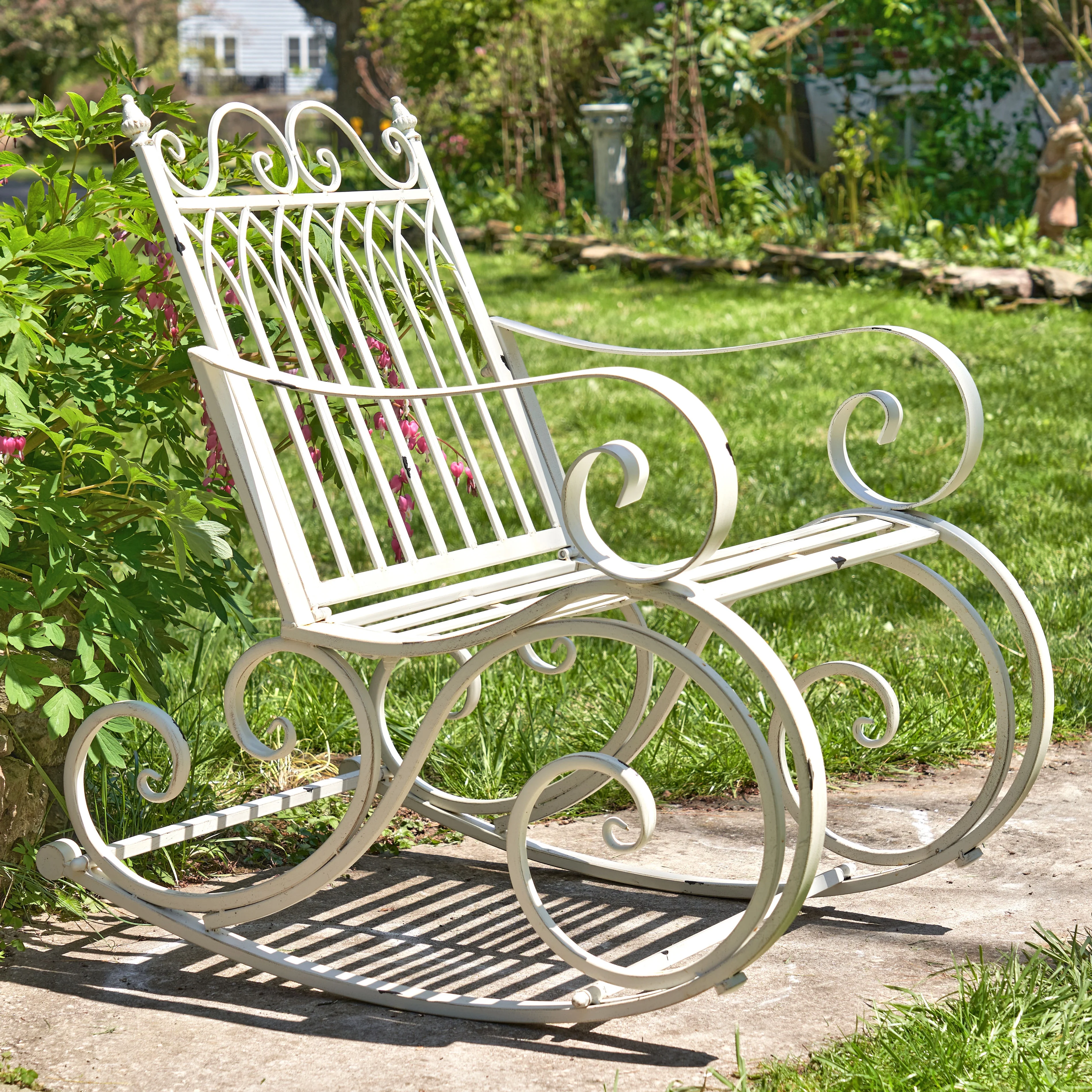 Outdoor Metal Rocking Arm Chair/Bench (Bench, Bronze)(Bench/Bronze) - Image 10