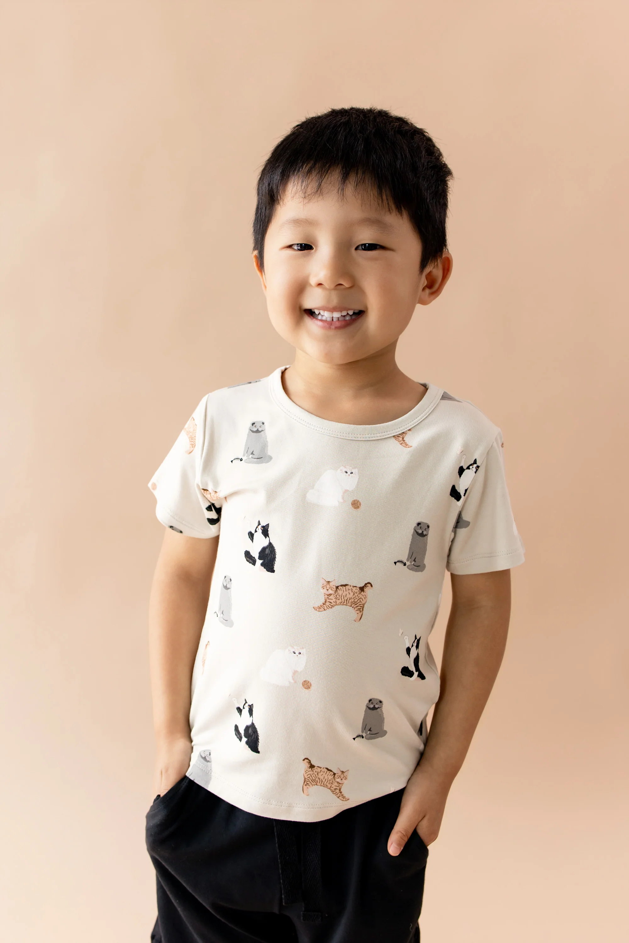 Toddler Basic Tee in Fluffy Cat