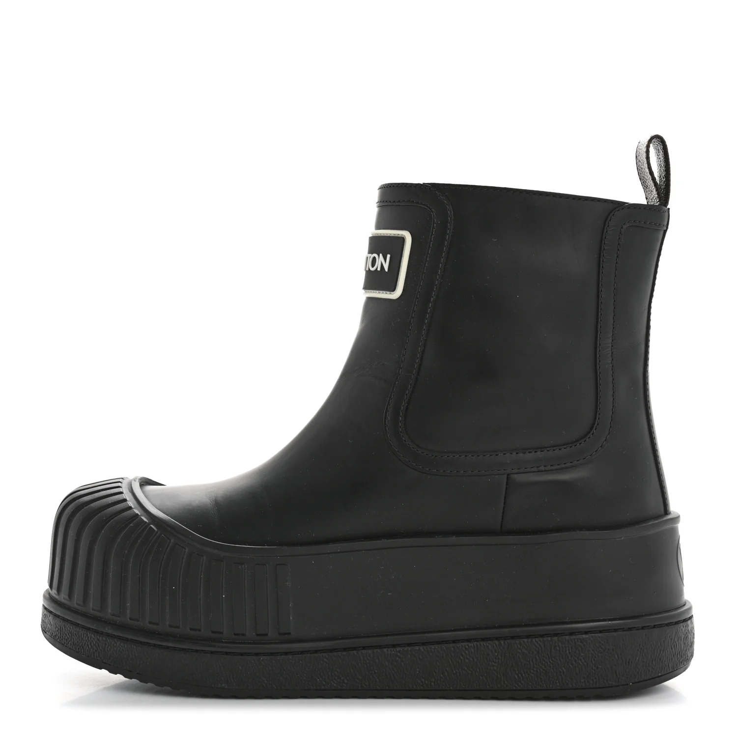 Calfskin Polar Flat Ankle Boots 38 Black