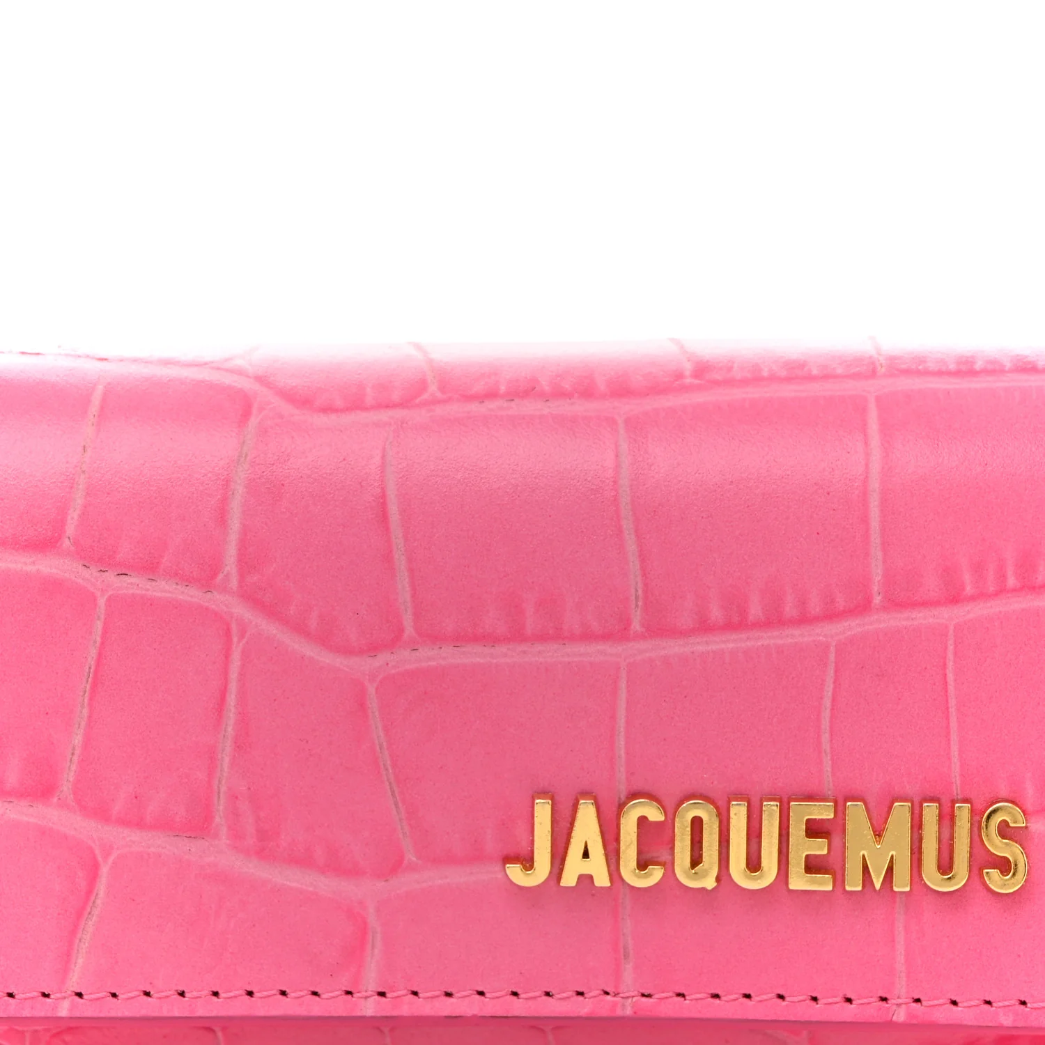 Calfskin Crocodile Embossed La Ceinture Bello Double Tour Belt Bag Pink