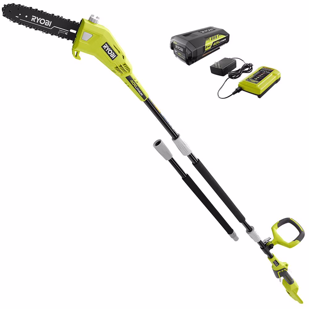 RYOBI Cordless Battery Pole Saw with 2.0 Ah Battery and Charger