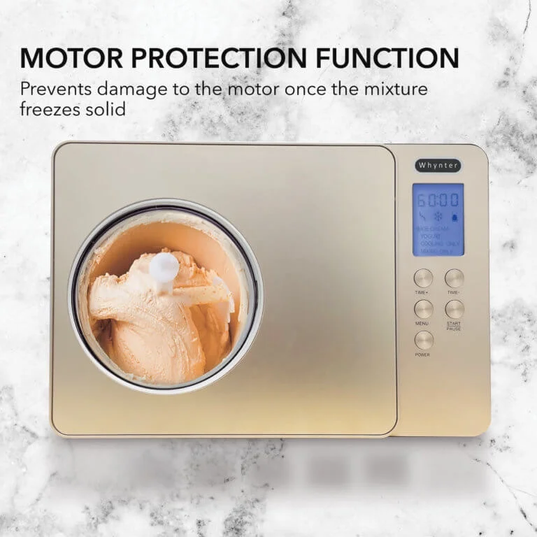 ICM-220CGY 2 Quart Capacity Automatic Compressor Ice Cream Maker Yogurt Function with Stainless Steel Bowl in Champagne Gold - Image 9