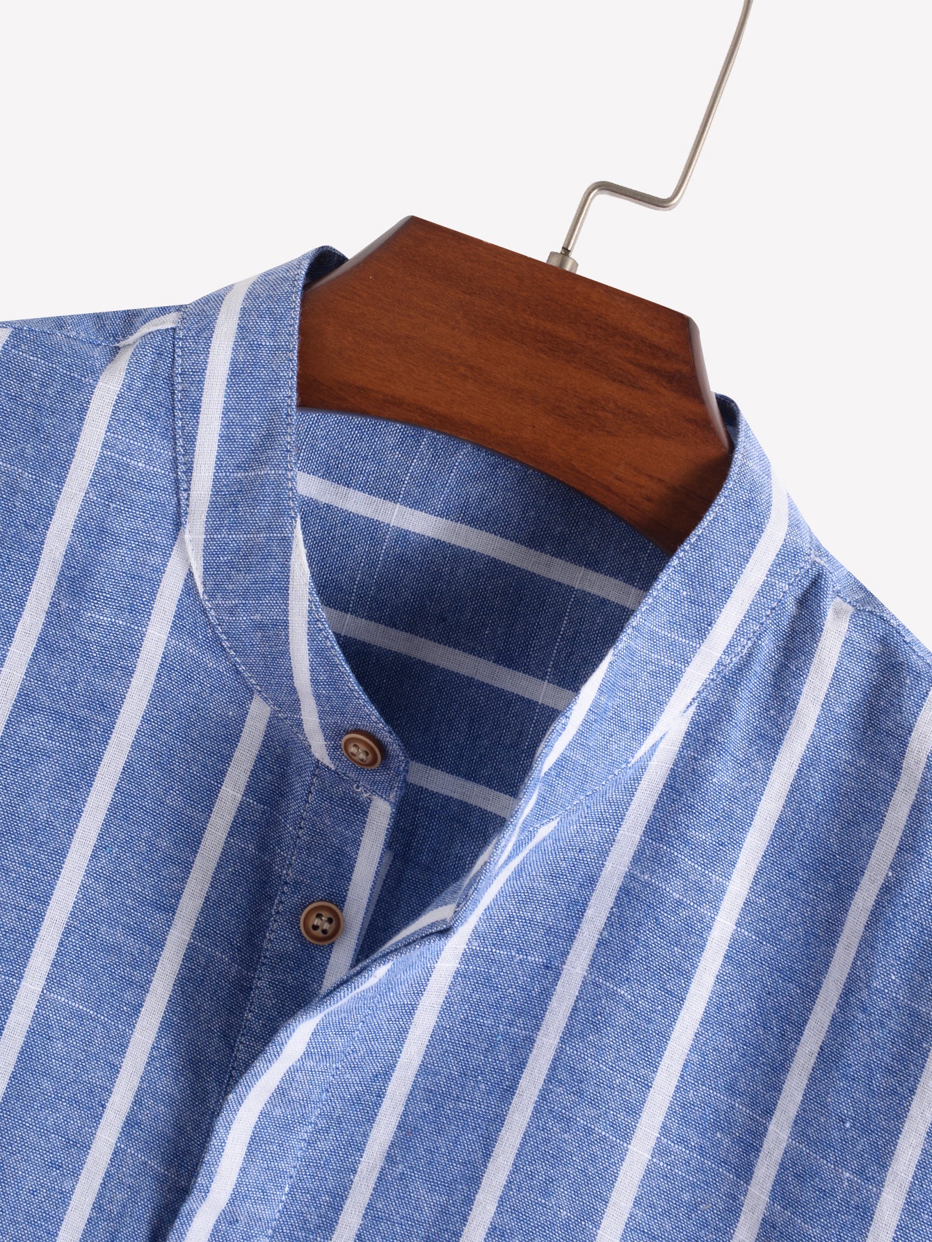 Chemises Henley à rayures classiques à manches courtes