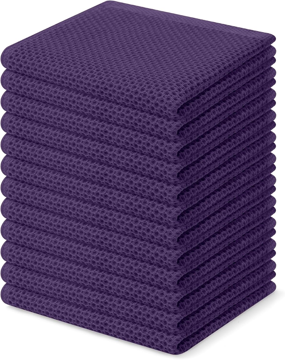 Homaxy 100% Cotton Waffle Weave Kitchen Dish Cloths 6-Pack, Dark Grey