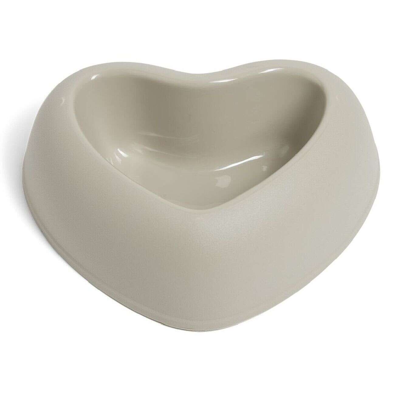 Gamelle antidérapante forme coeur plastique 18x15x5,5cm - 2 coloris