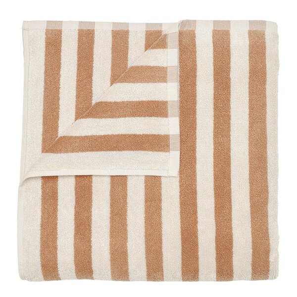 Arto badehåndkle 140x70 cm beige/orange brede striper